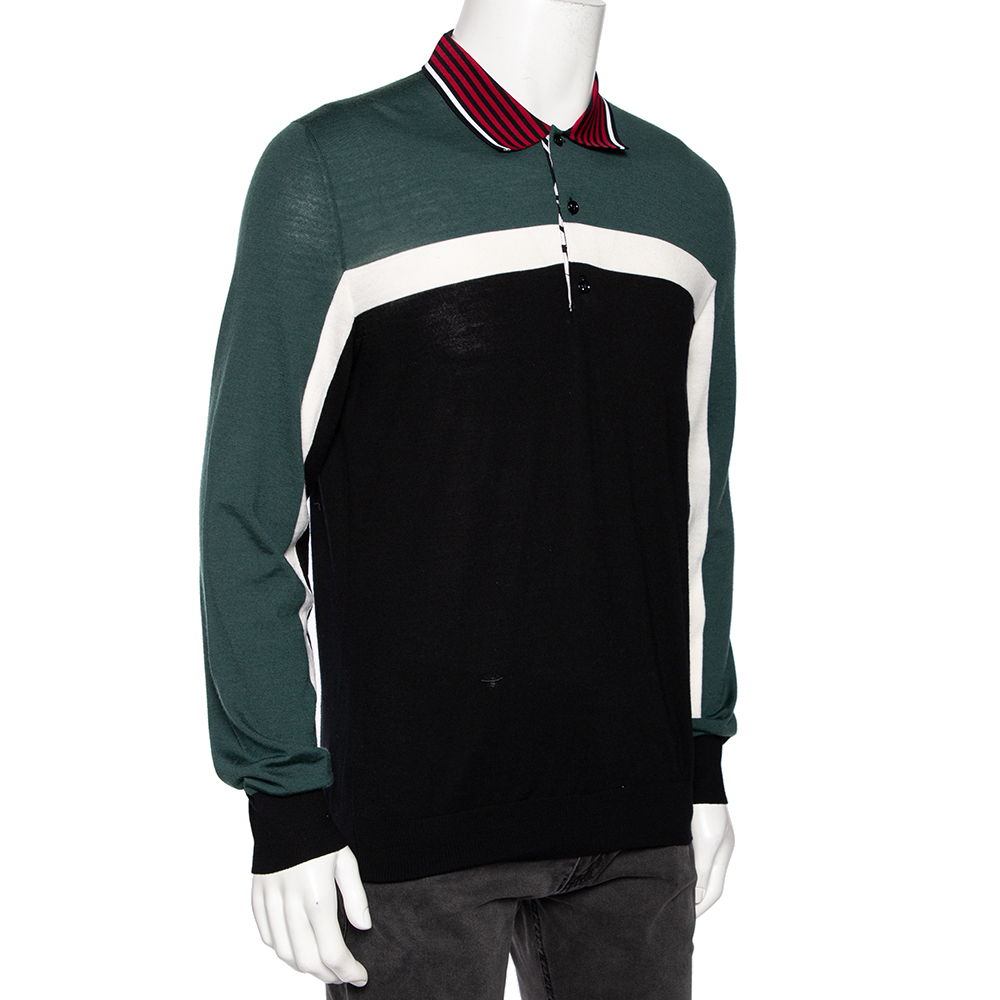 

Dior Homme Multicolor Wool Knit Long Sleeve Polo T-Shirt