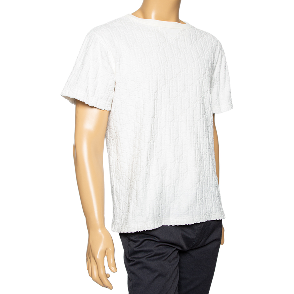 

Dior White Oblique Monogram Jacquard Terry Oversized T-Shirt