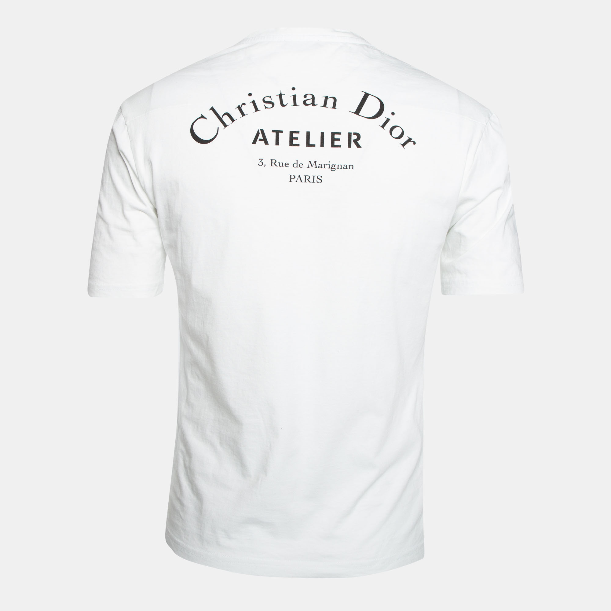 

Dior White Cotton Logo Printed Crew Neck T-Shirt