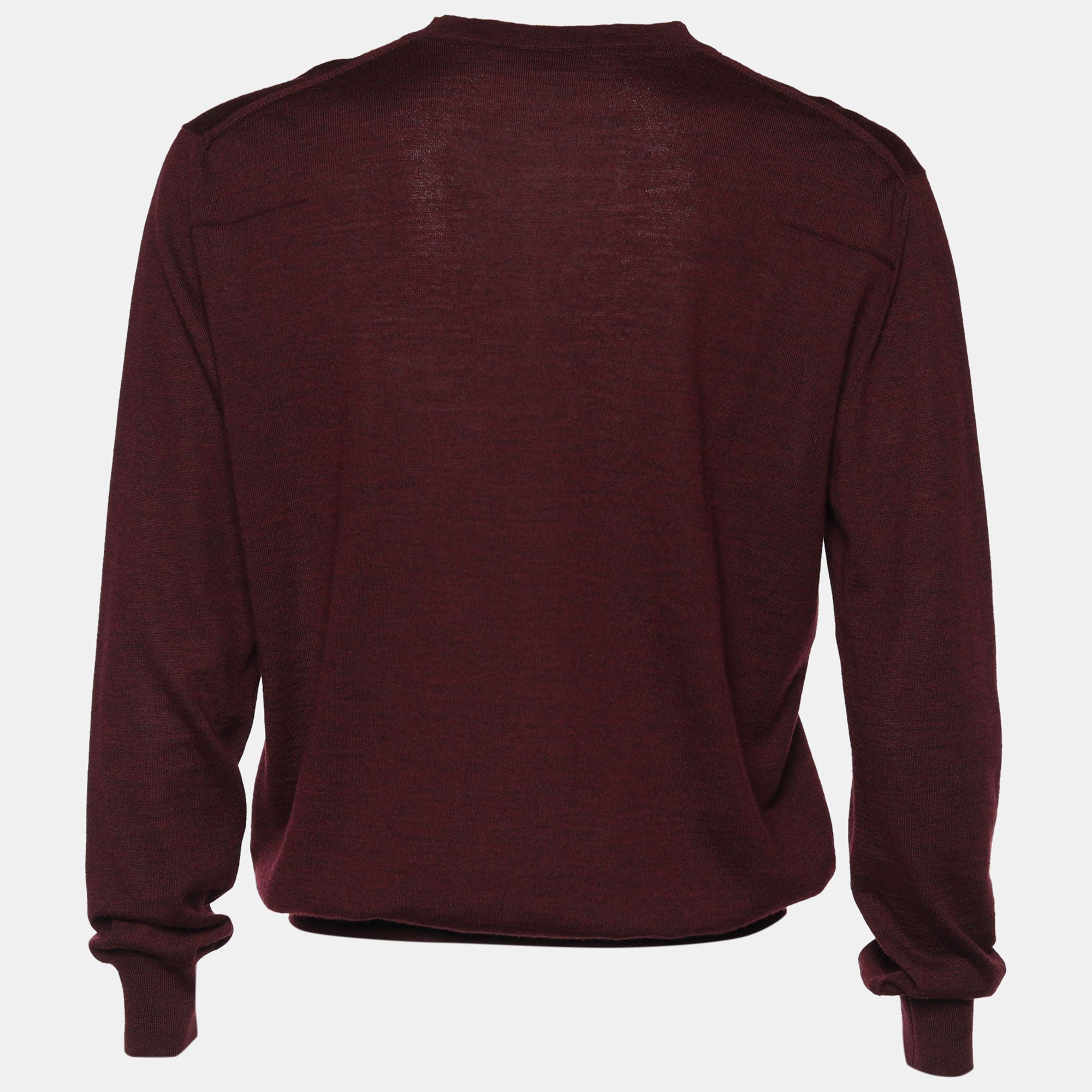 

Dior Homme Burgundy Wool V-Neck Sweater