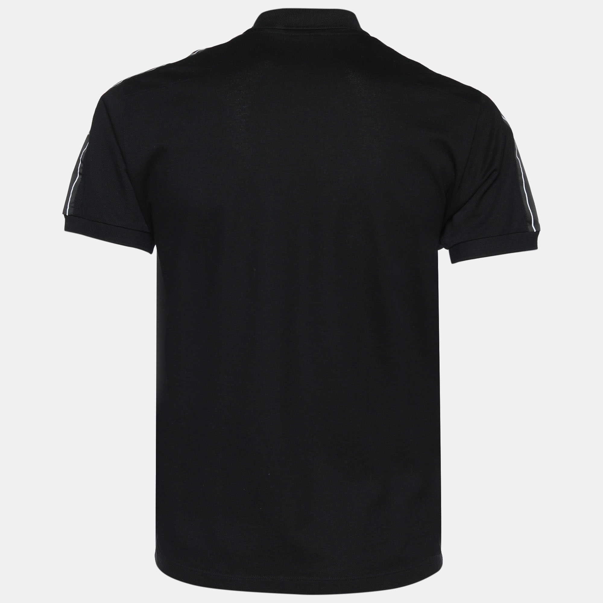 

Dior Black Cotton Pique Logo Tape Trim Detailed Polo T-Shirt