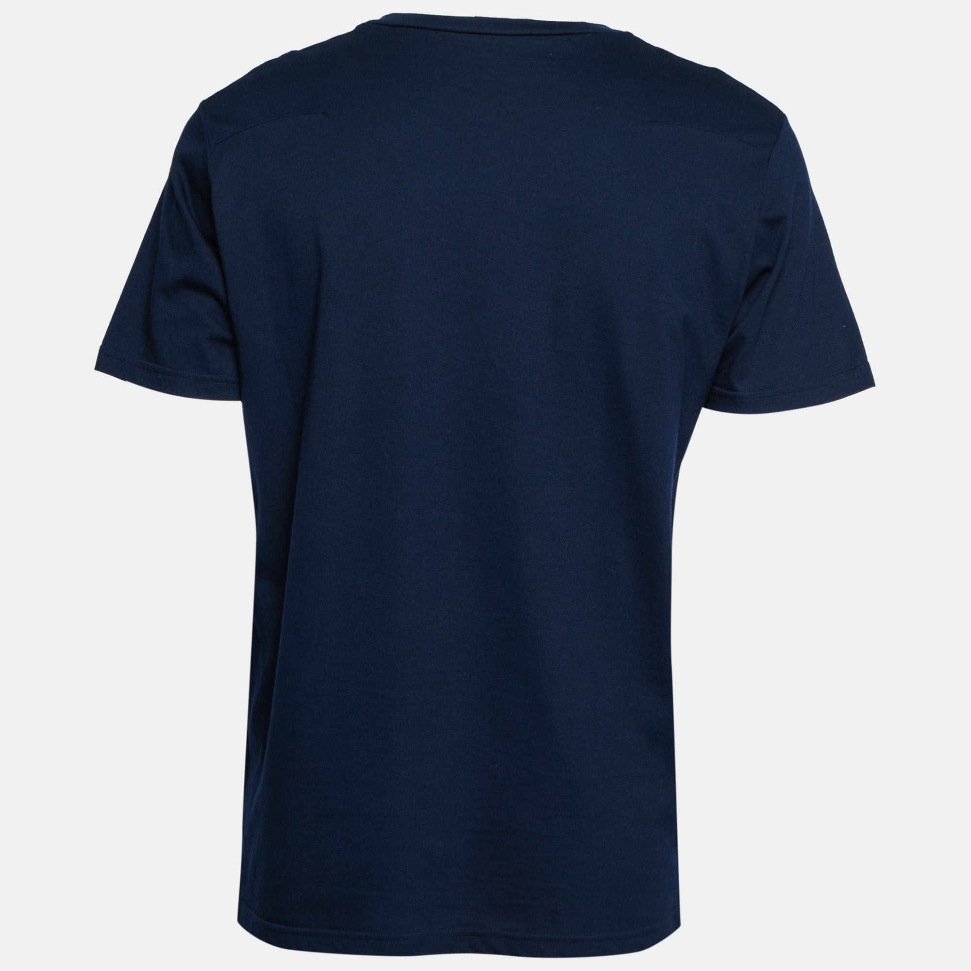 

Dior Navy Blue Cotton Bee Embroidered Crew Neck T-Shirt