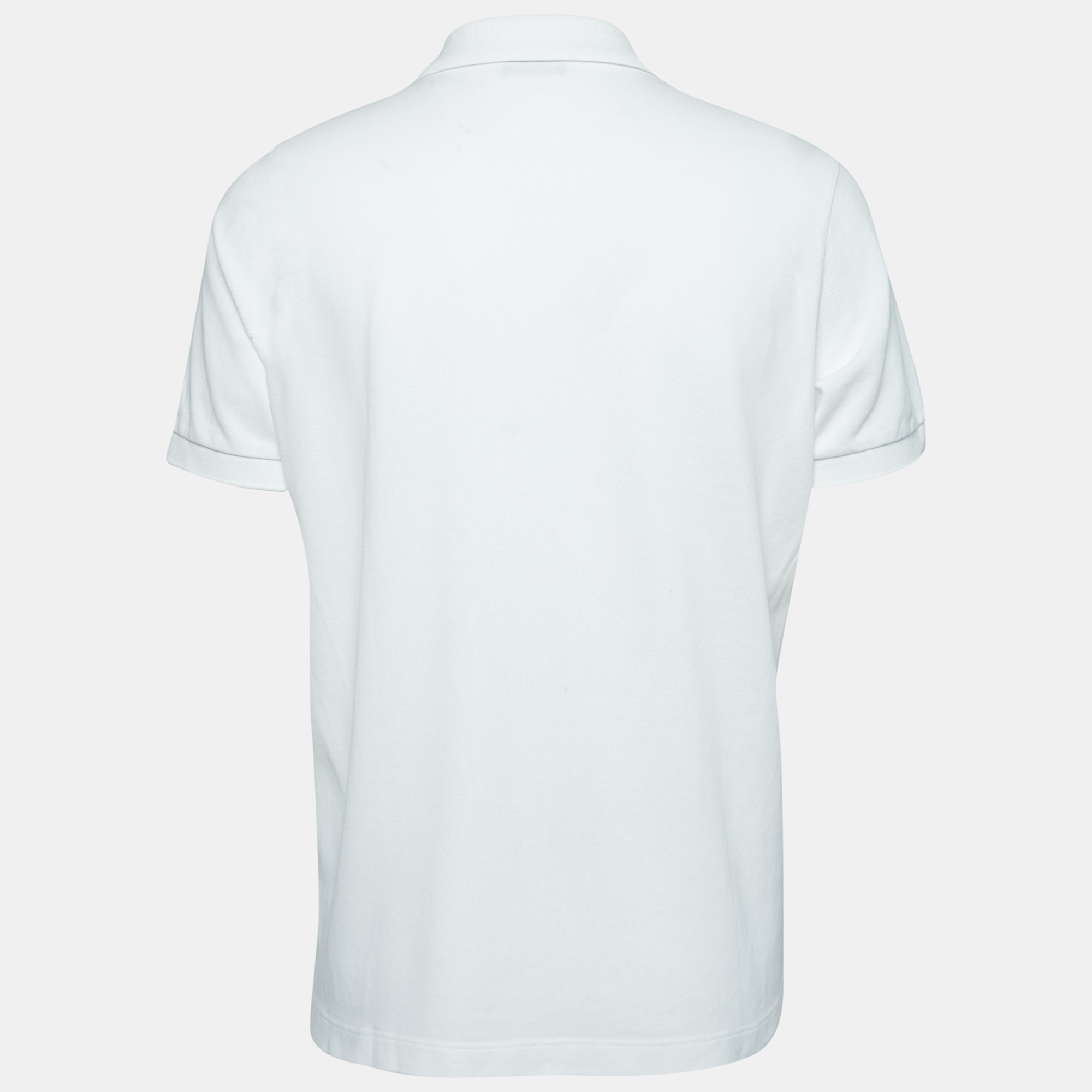 

Dior White Cotton Pique Logo Embroidered Polo T-Shirt