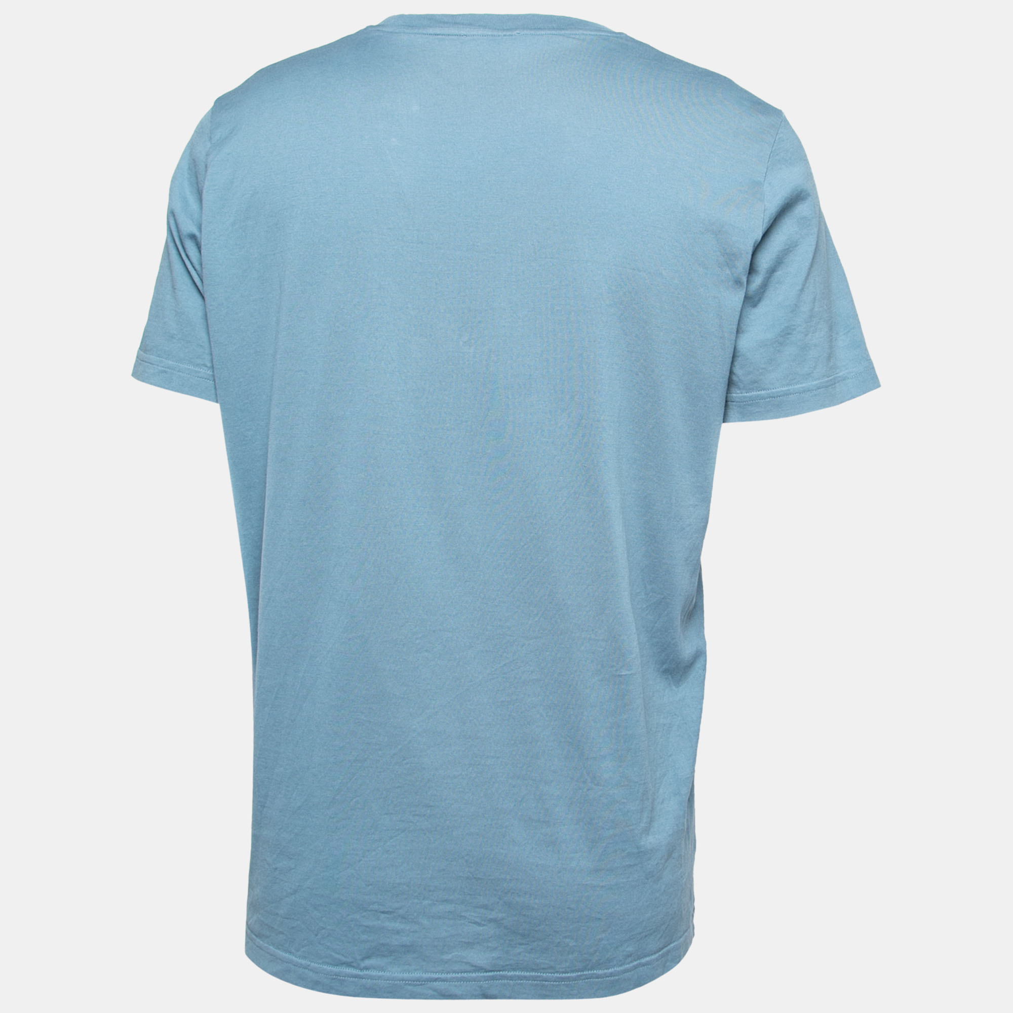 

Dior Blue Cotton Logo Embroidered Short Sleeve T-Shirt