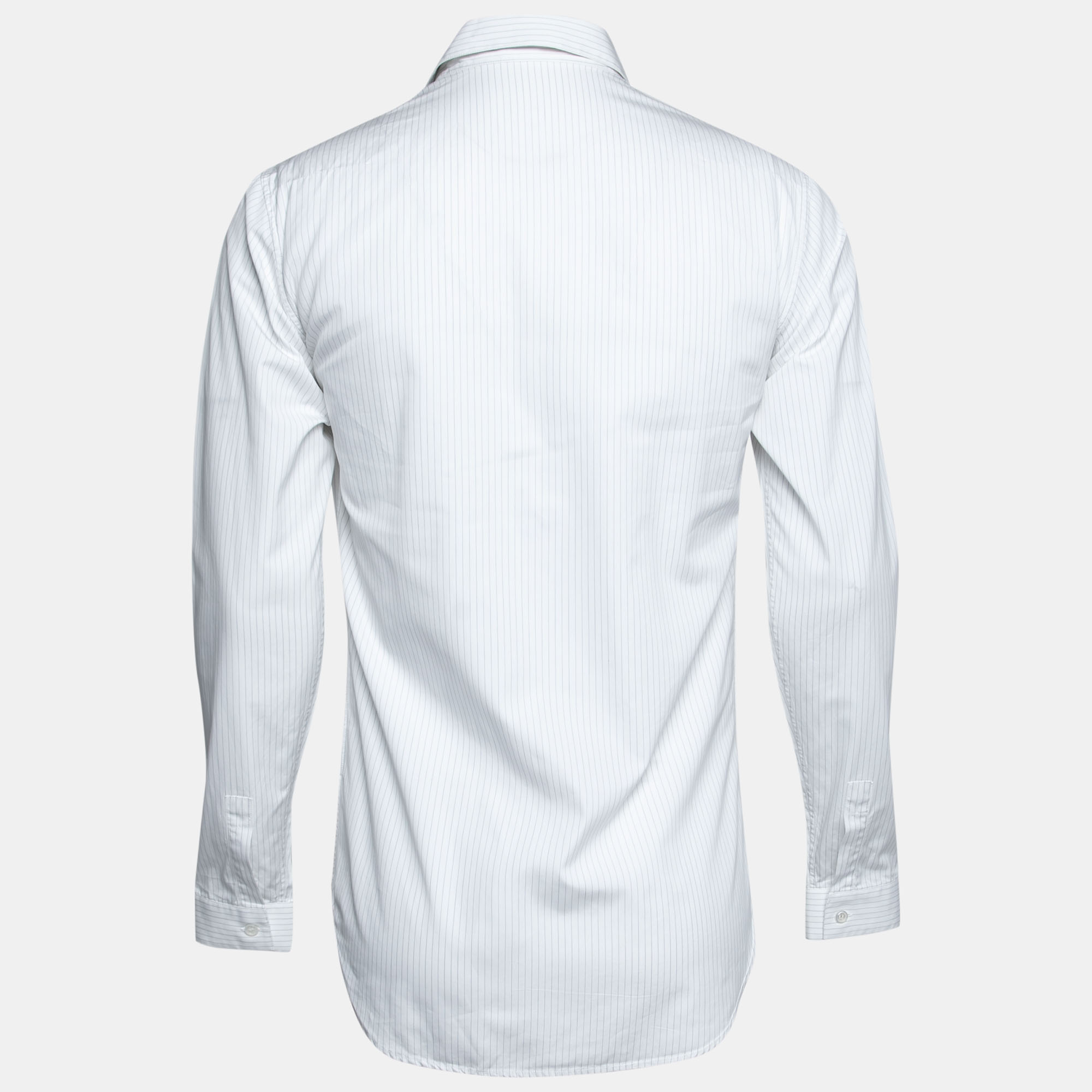 

Dior White and Blue Striped Cotton Long Sleeve Shirt