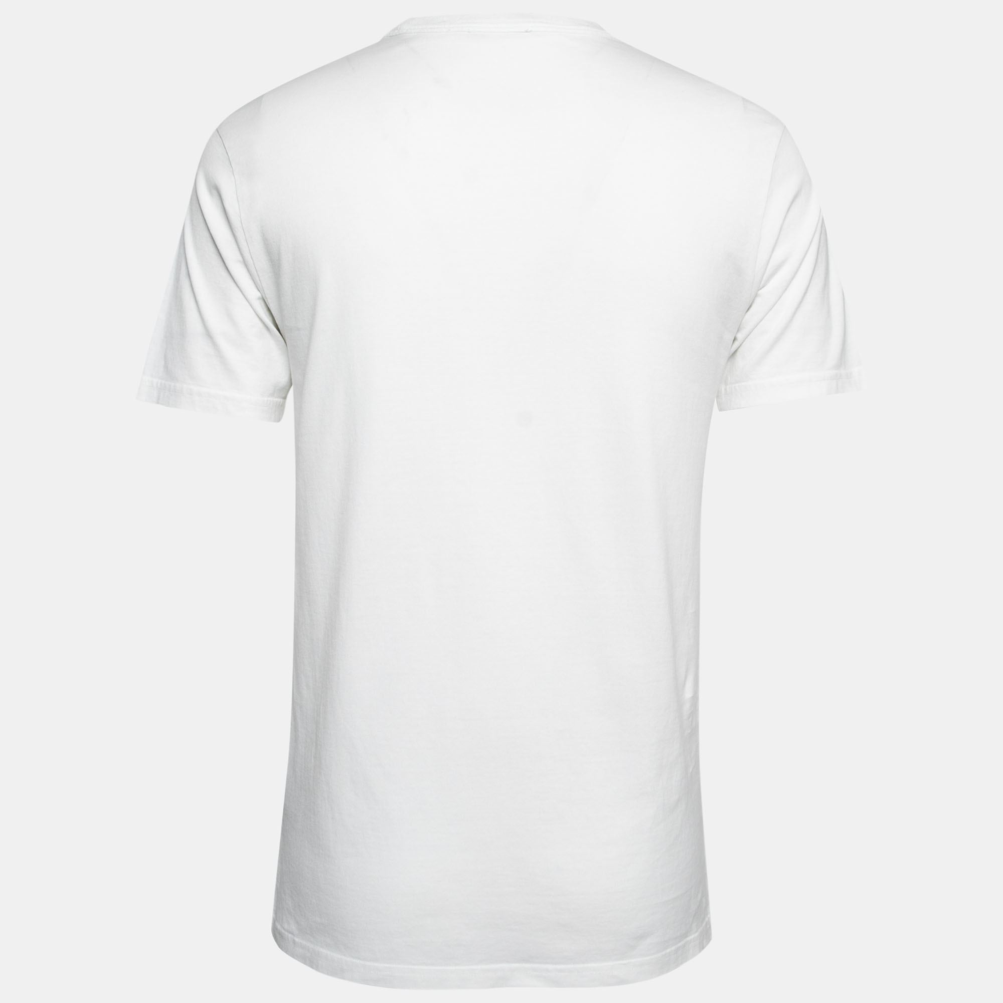 

Dior White Logo Printed Cotton Short Sleeve T-Shirt