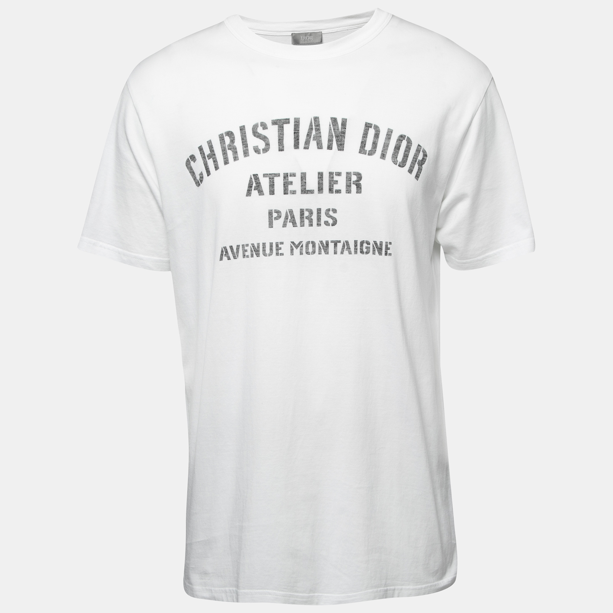 Dior White Jersey Atelier Print Crew Neck T-Shirt L