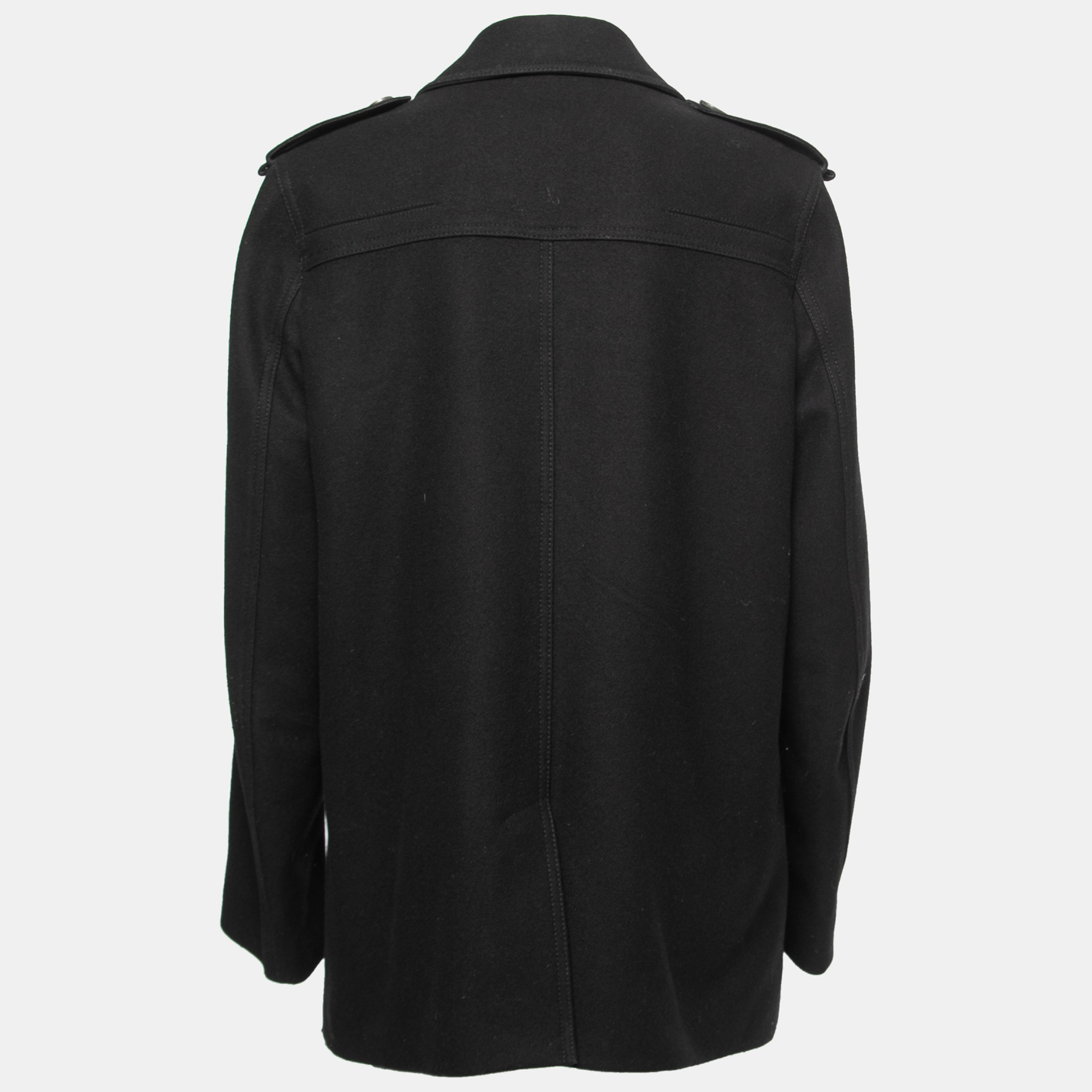 

Dior Black Wool Blend Double Breasted Peacoat