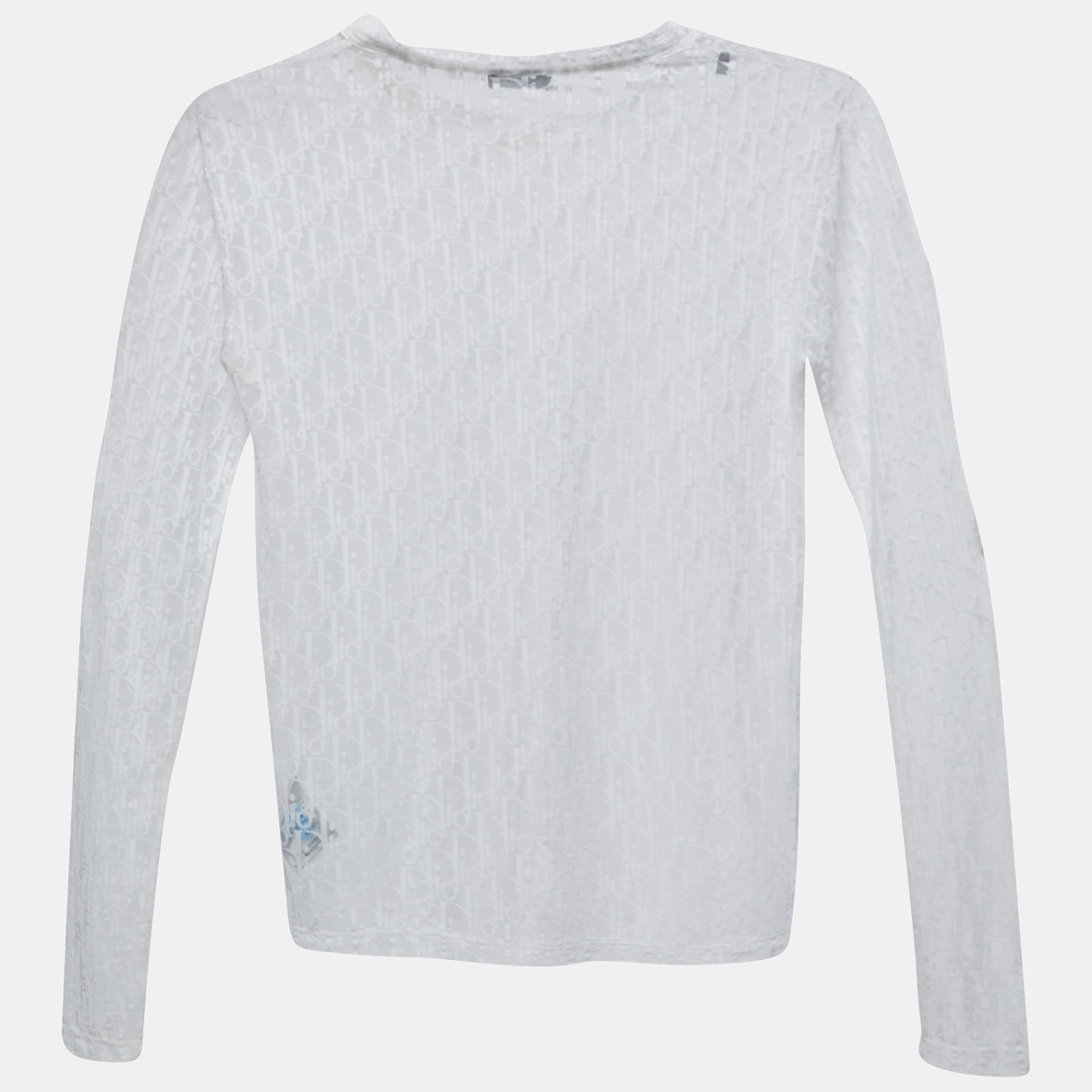 

Dior White Oblique Sheer Long Sleeve T-Shirt