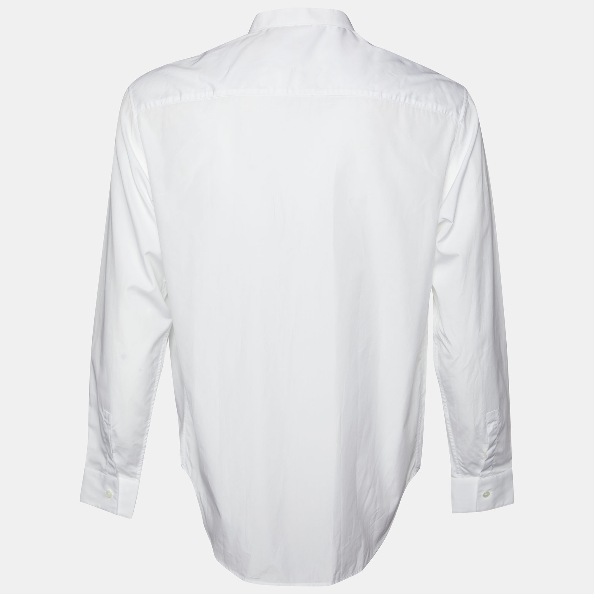 

Dior Homme White Double Layered Cotton Button Front Shirt