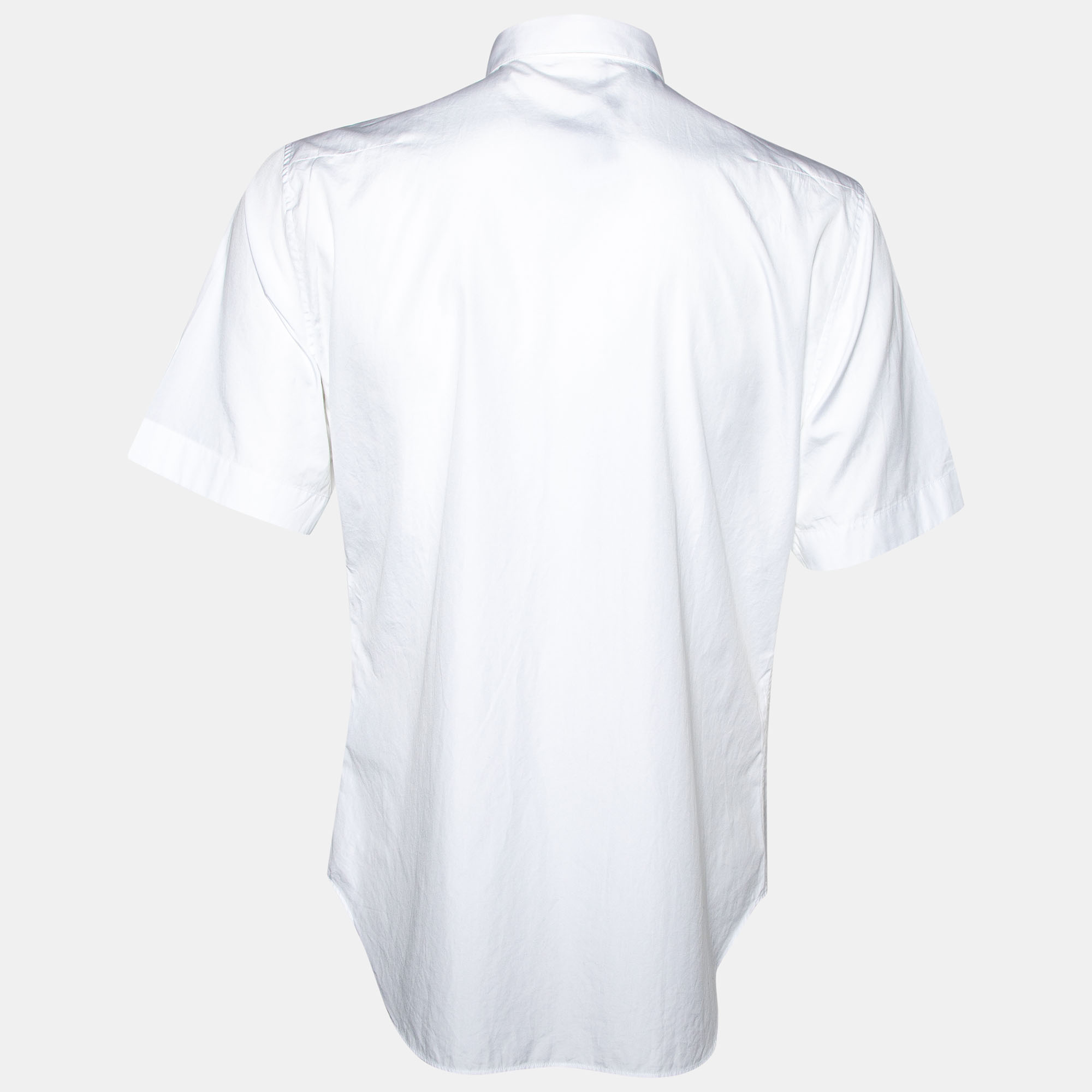 

Dior Homme White Bee Embroidered Cotton Short Sleeve Shirt