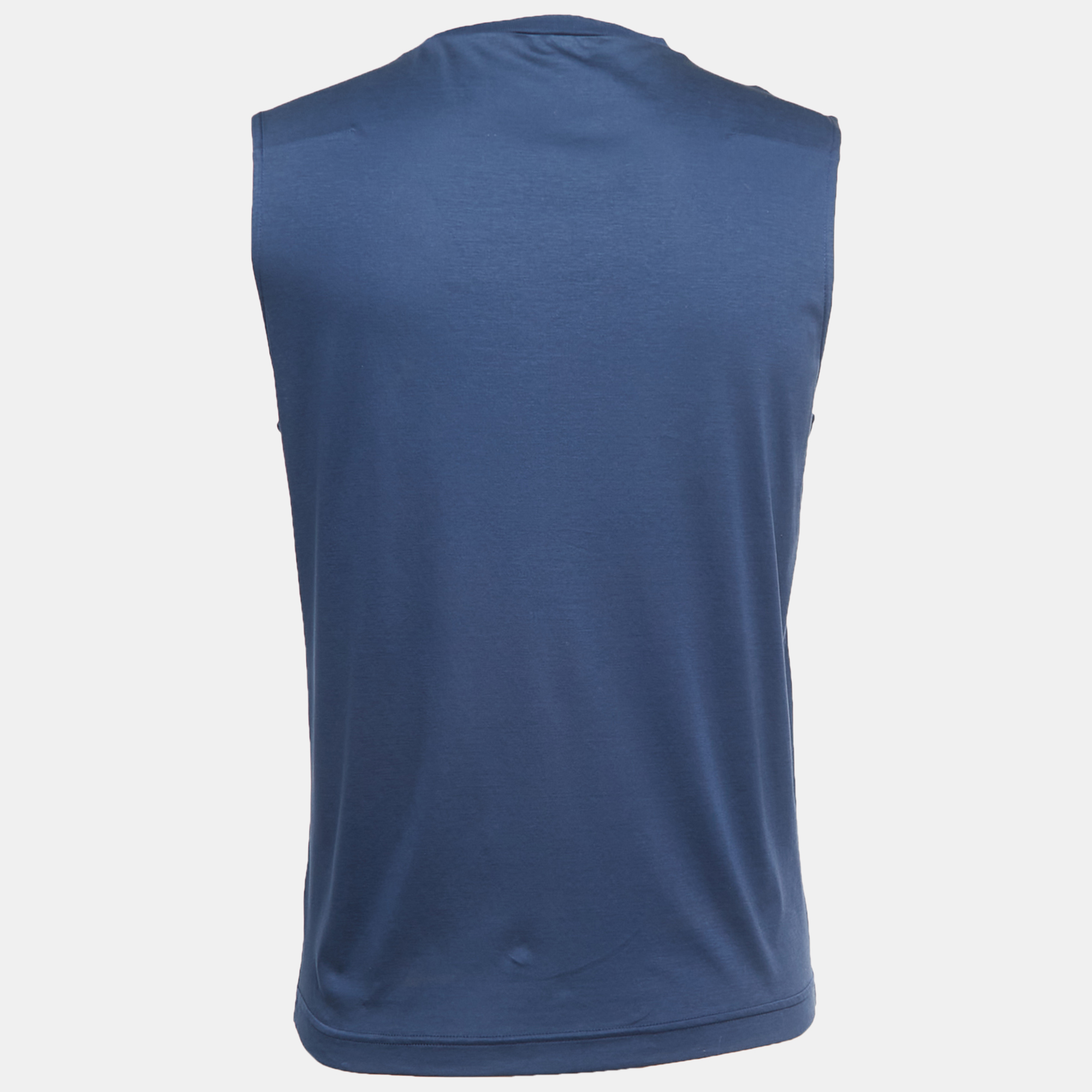 

Dior Navy Blue Satin Sleeveless T-Shirt