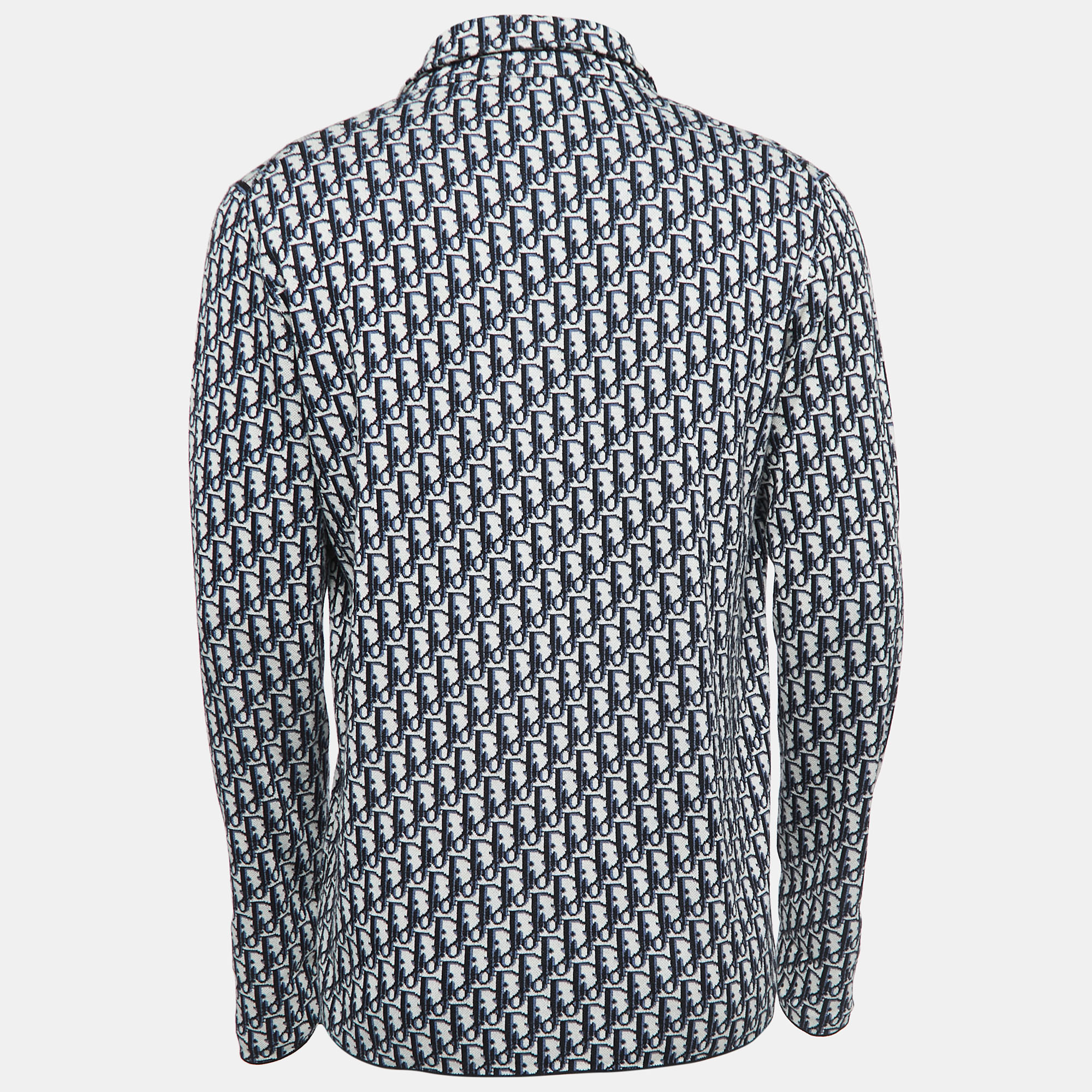 

Dior Homme Navy Blue Dior Oblique Cotton Jacquard Overshirt