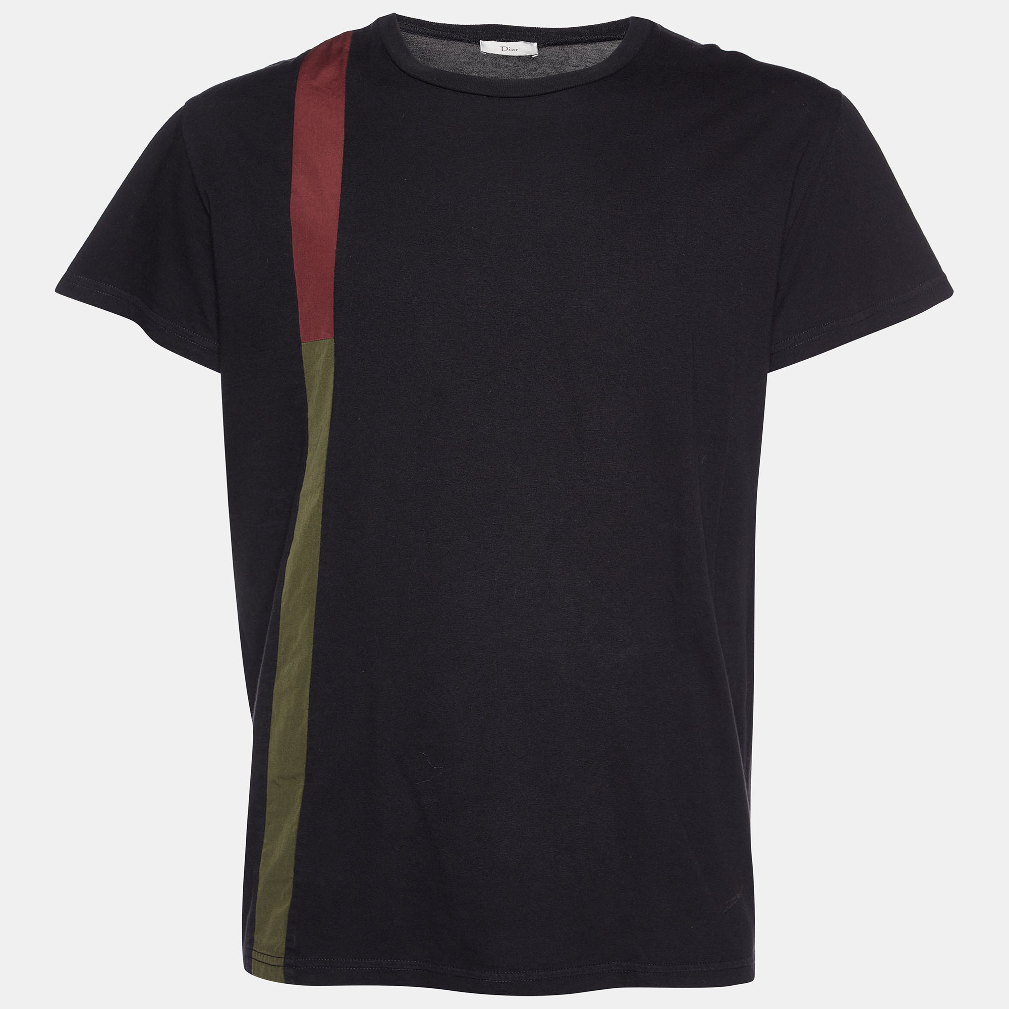 

Dior Homme Black Cotton Knit Trim Detail T-Shirt