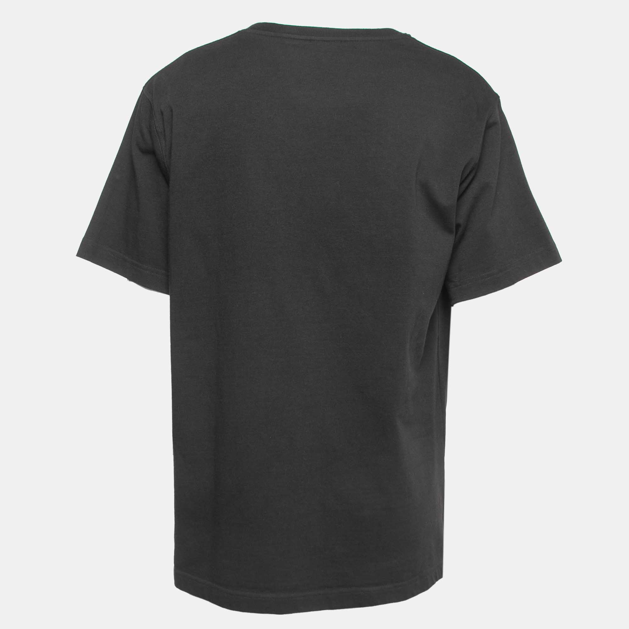 

Dior Black Logo Embroidered Cotton Half Sleeve T-Shirt 3XL