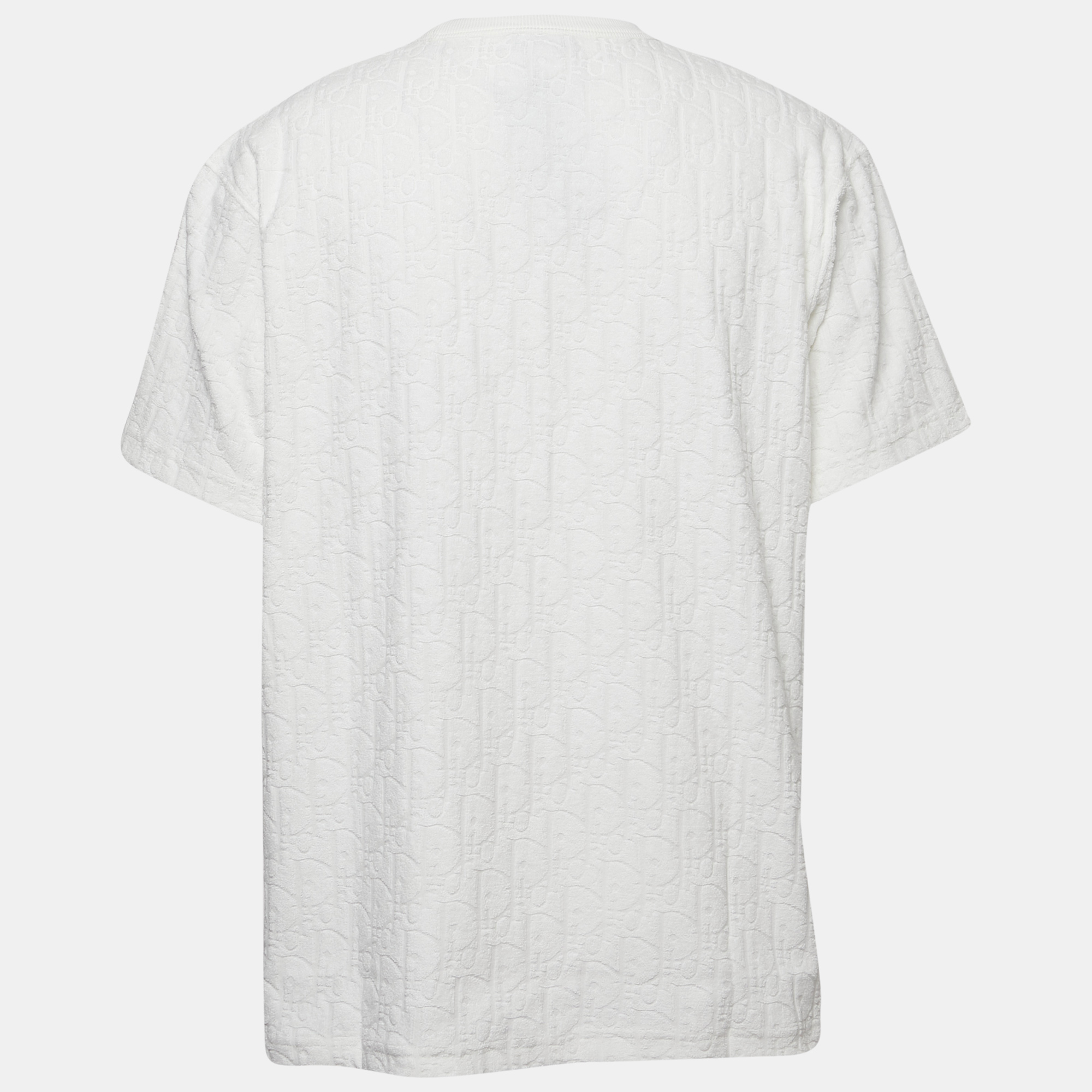 

Dior White Oblique Jacquard Terry Cotton Relaxed Fit T-Shirt