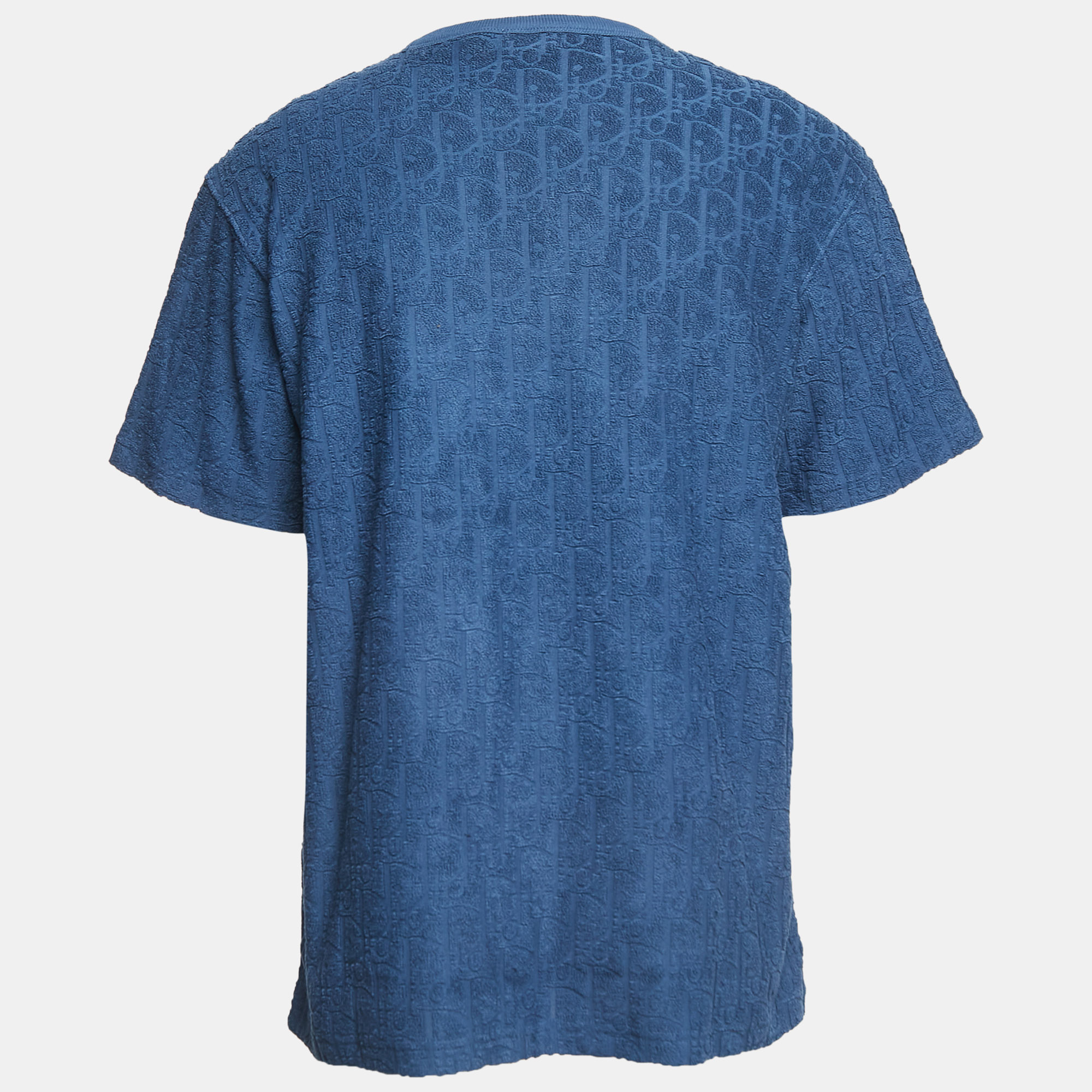 

Dior Blue Oblique Jacquard Terry Cotton Relaxed Fit T-Shirt