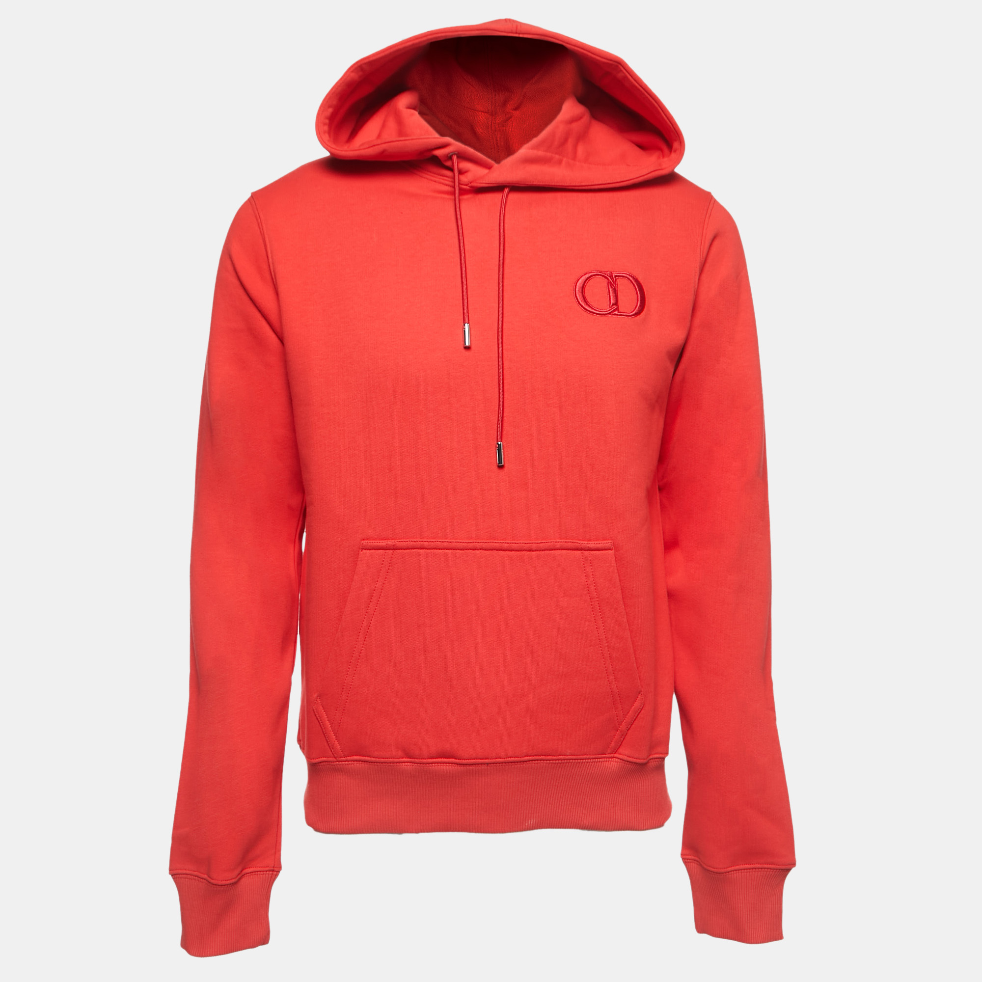 

Dior Red Logo Embroidered Cotton Hoodie