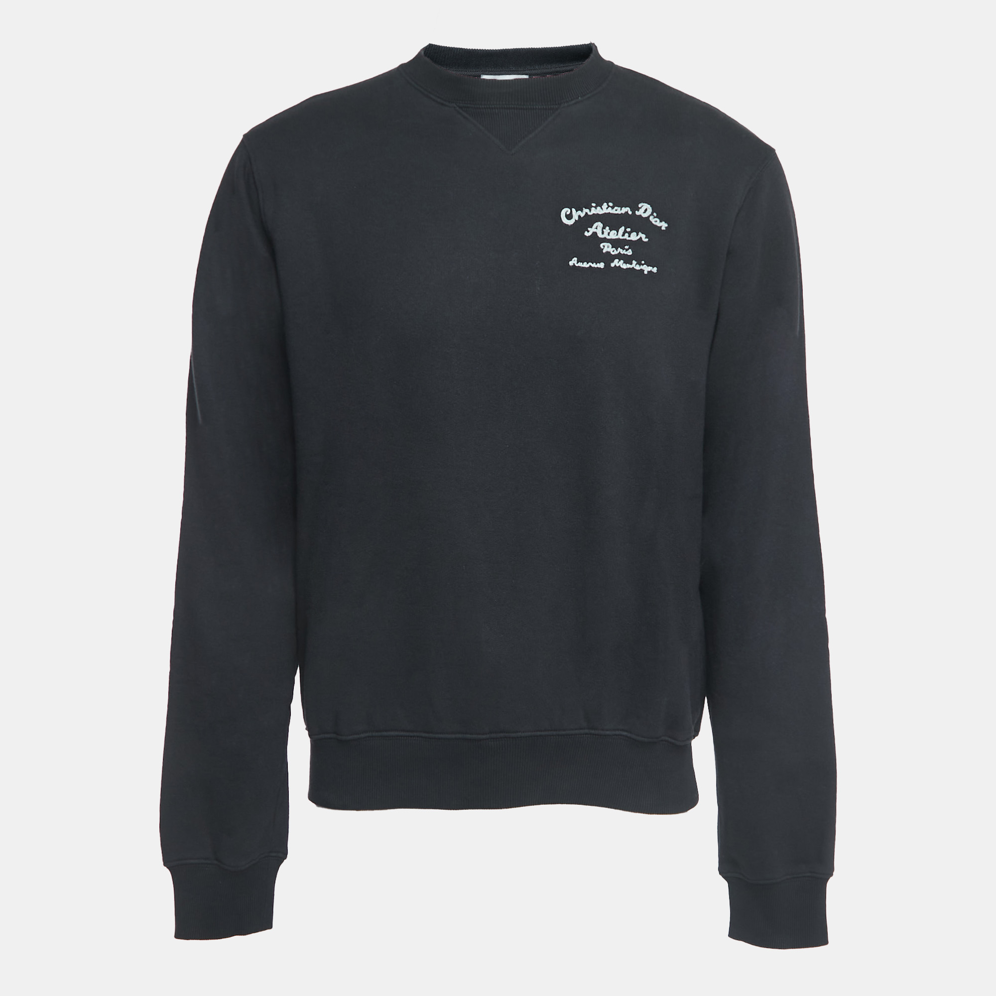 

Dior Homme Black Logo Embroidered Crew Neck Sweatshirt