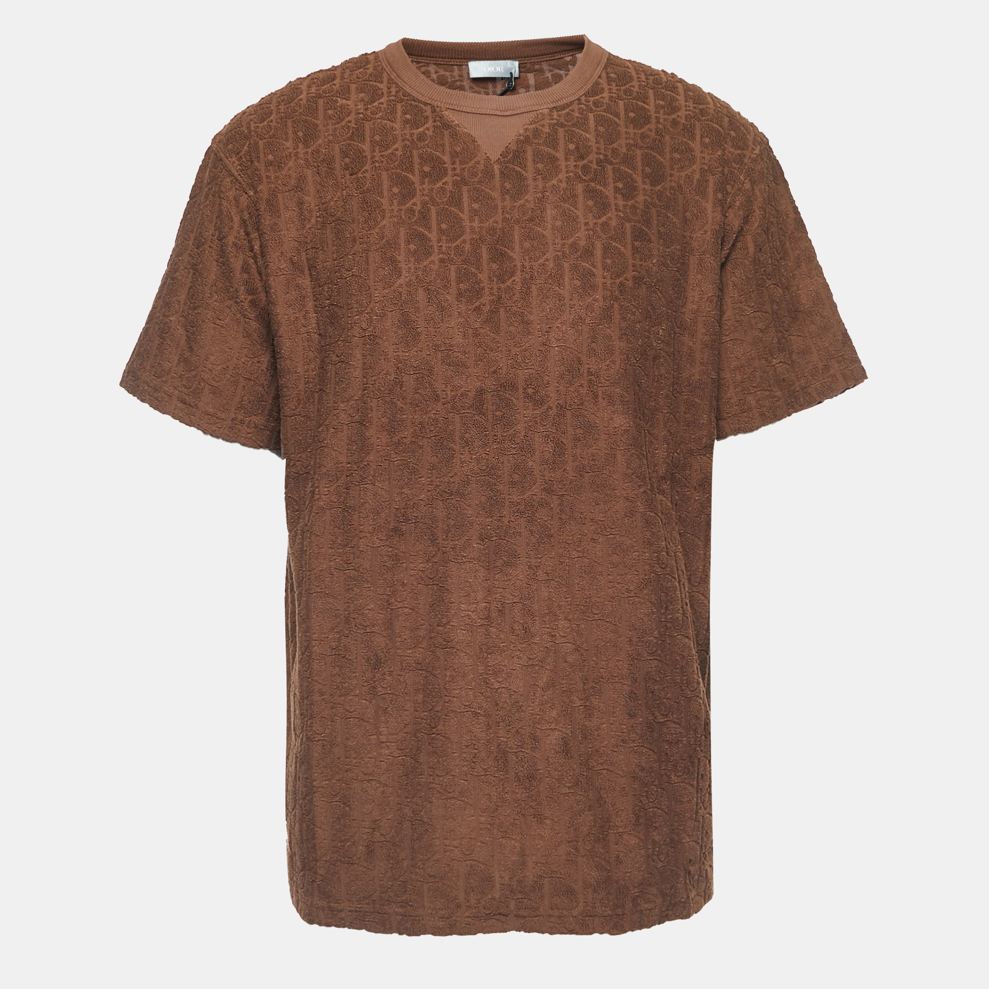 

Dior Brown Oblique Jacquard Terry Cotton Relaxed Fit T-Shirt
