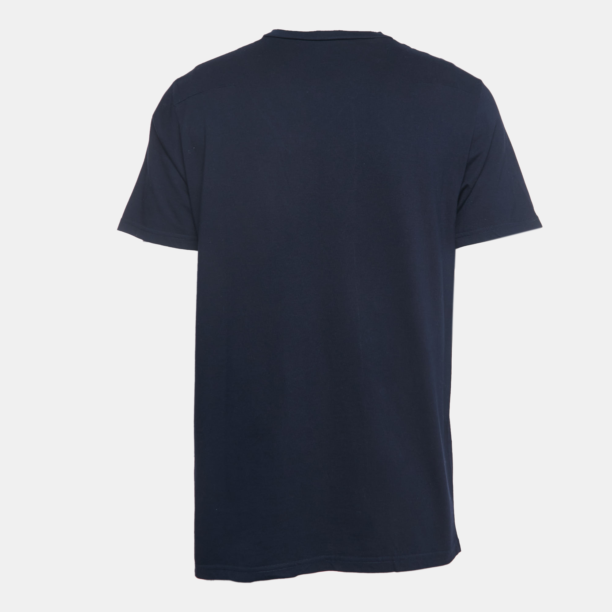 

Dior Navy Blue Cotton V-Neck T-Shirt