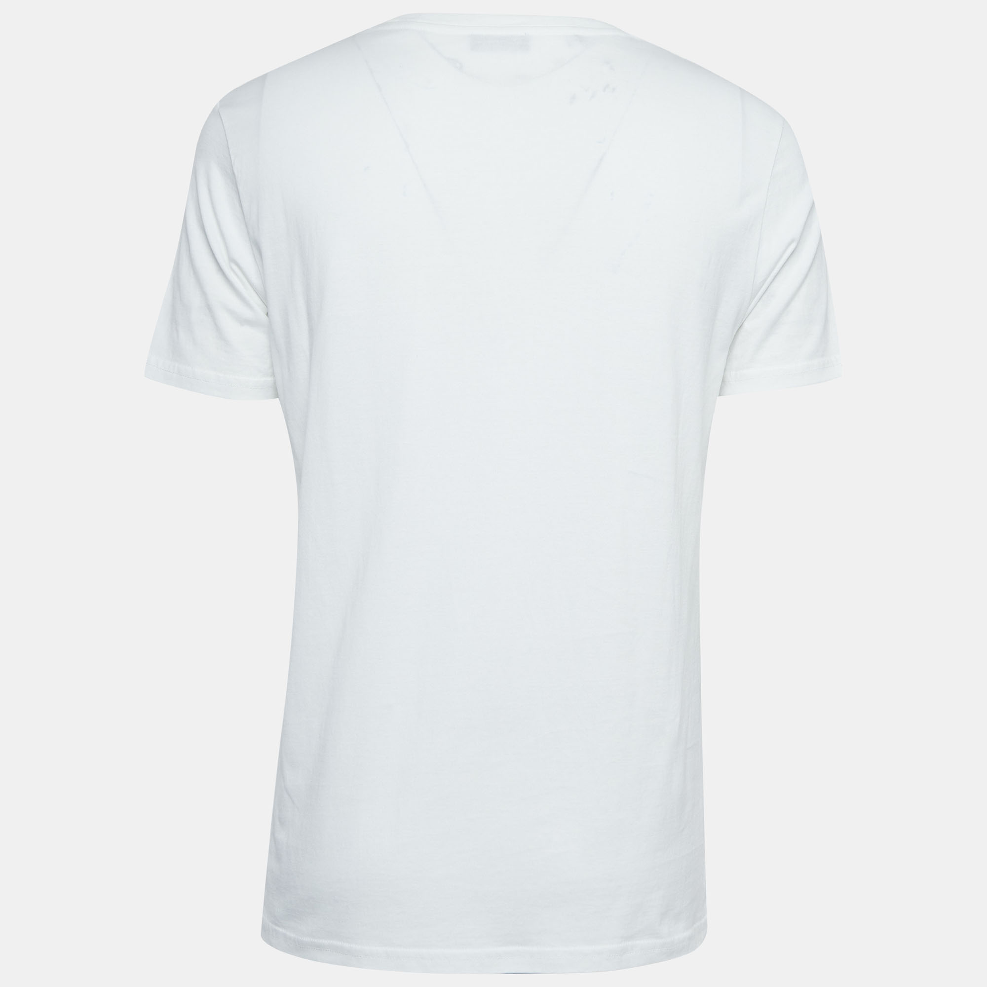 

Dior Homme White CD Embroidered Cotton Short Sleeve T-Shirt