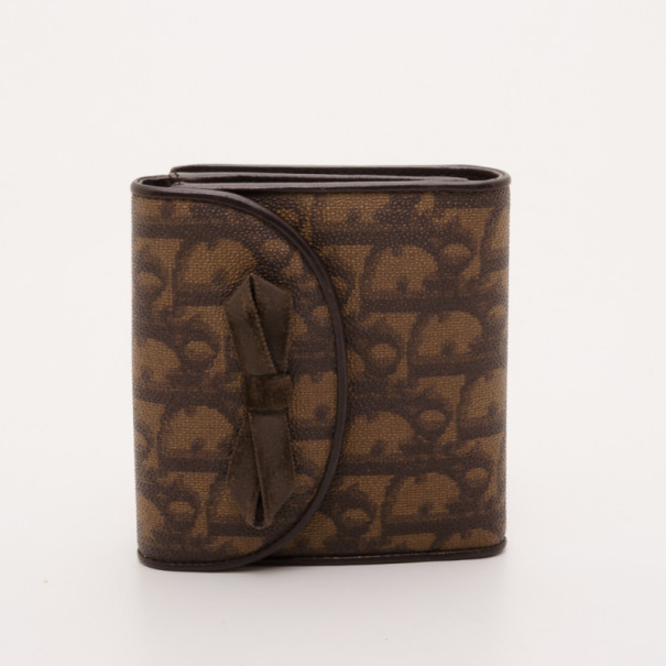 Pre Owned Dior Romantique Small Brown Wallet