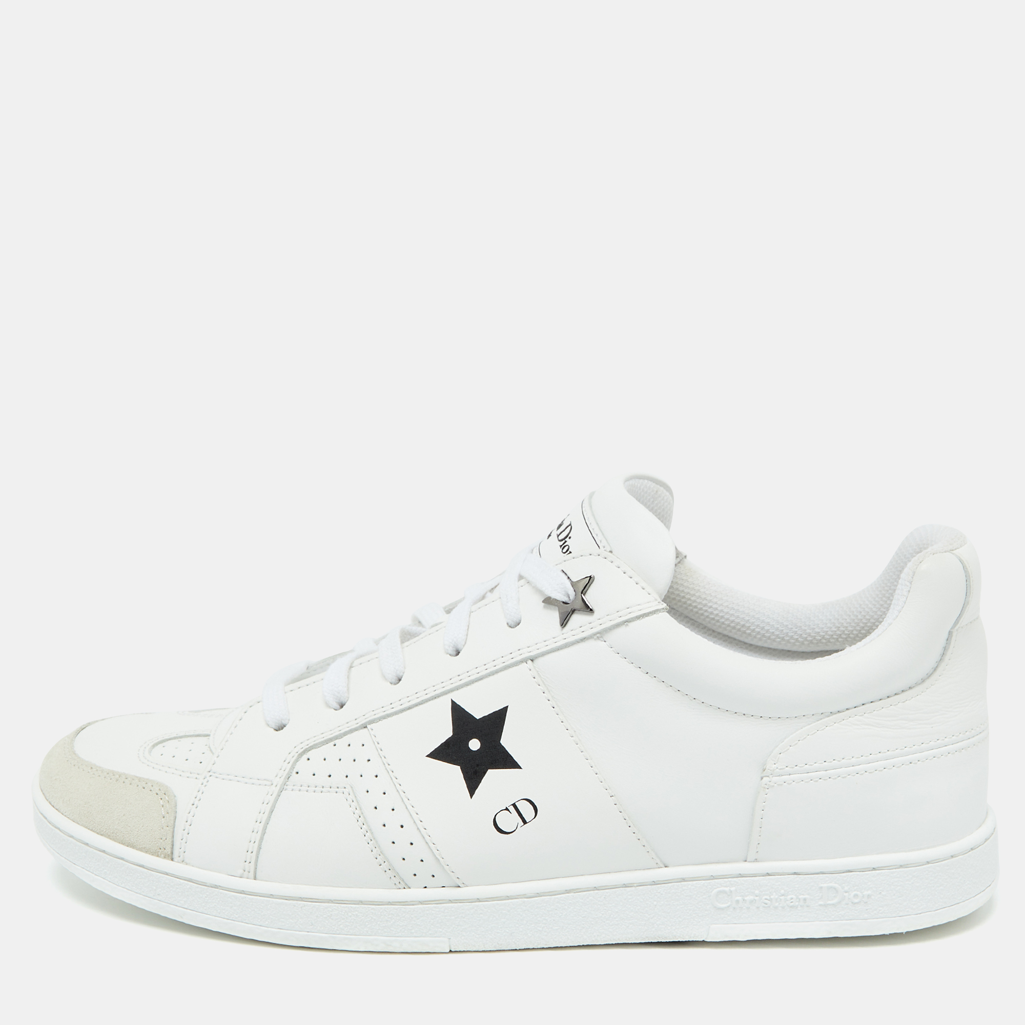 

Dior White Leather and Suede Low Top Sneakers Size