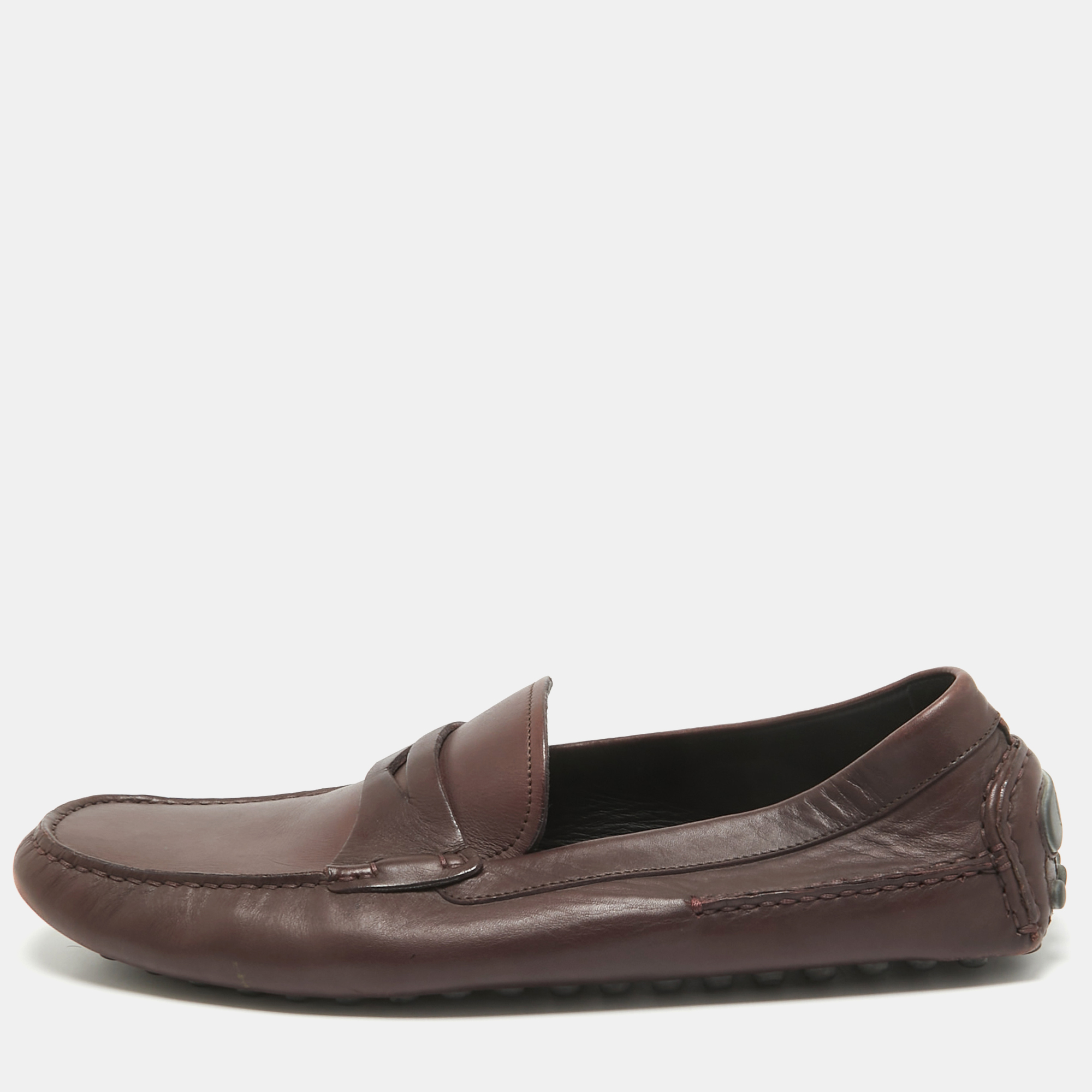 

Dior Plum Leather Penny Loafers Size, Purple