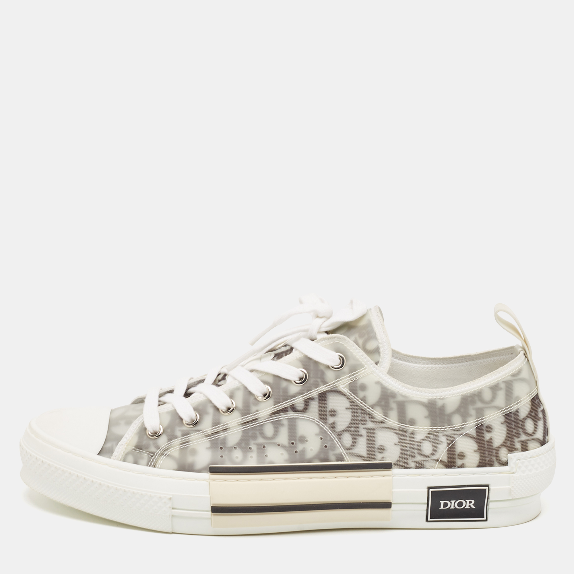 

Dior Grey/White Canvas and Mesh Walk'n'Dior Lace Up Sneakers Size