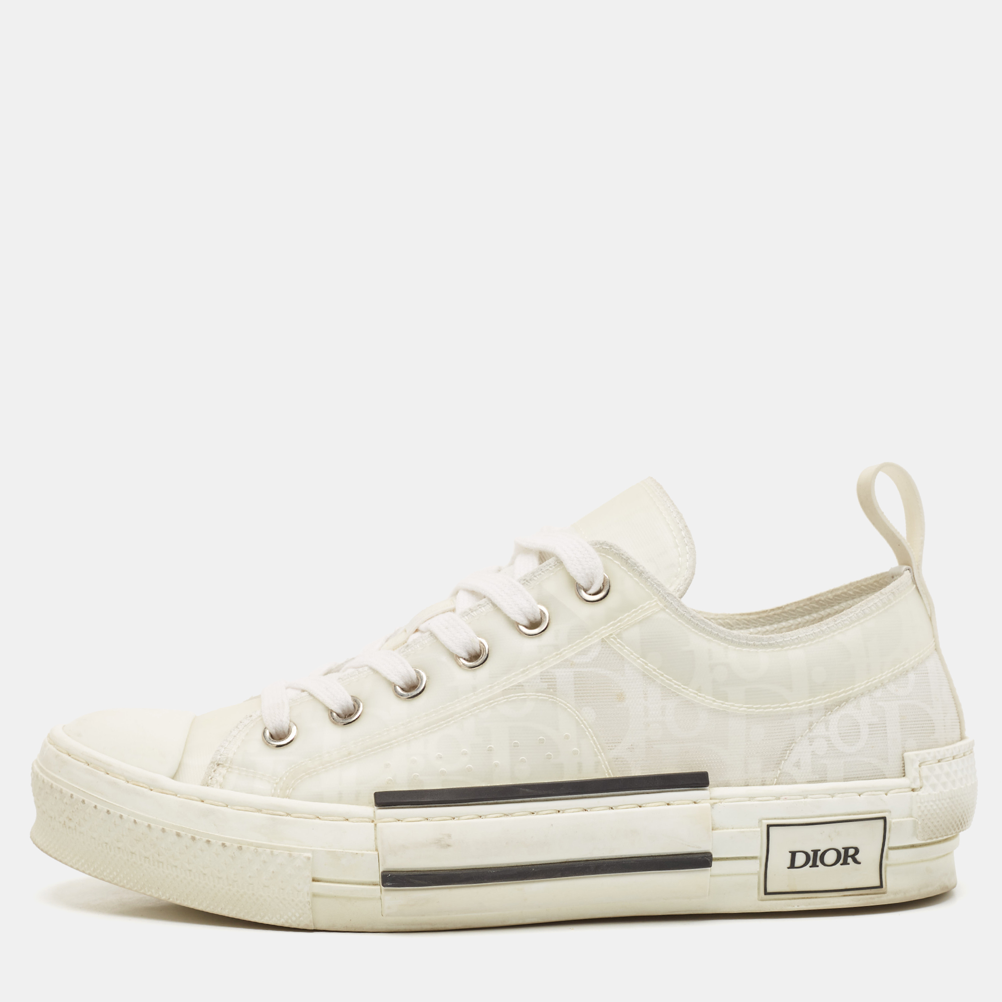 

Dior White Oblique Mesh and Rubber B23 Sneakers Size