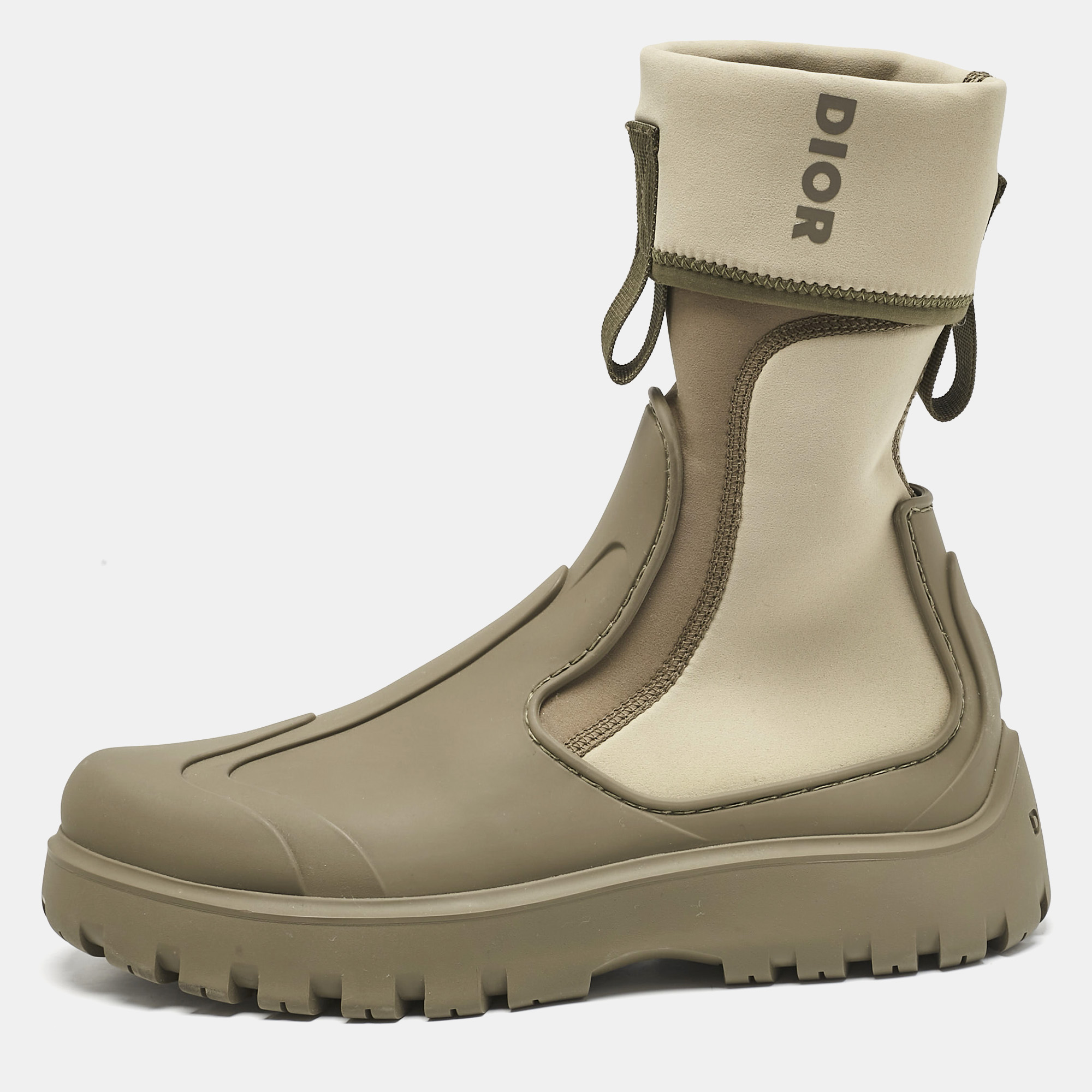 

Dior Khaki Neoprene and Rubber Garden Ankle Boots Size, Green