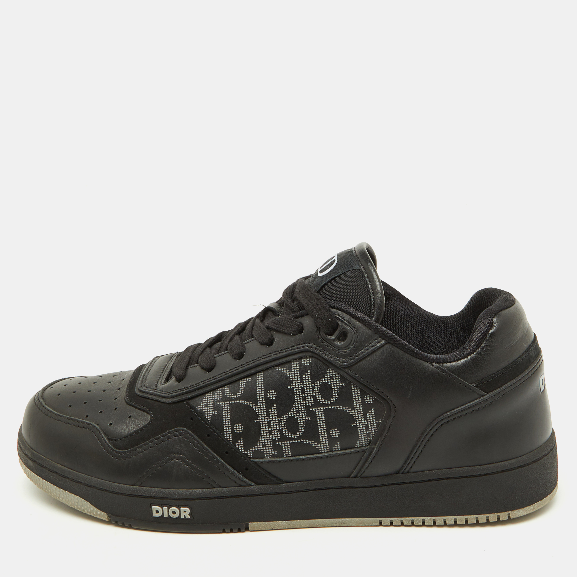 

Dior Black Leather and Oblique Laser B27 Low Top Sneakers Size
