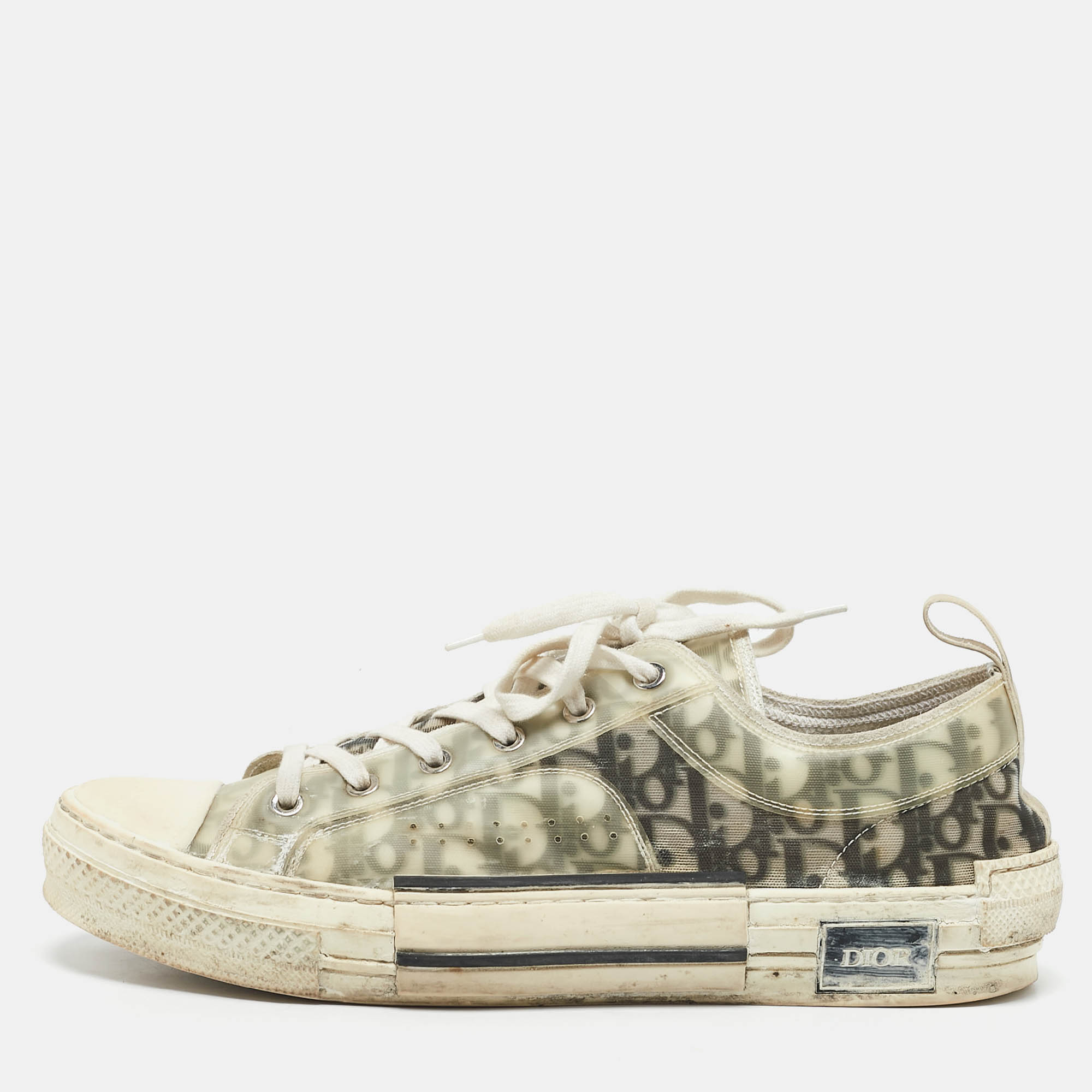 

Dior Transparent/White Mesh and PVC B23 Low Top Sneakers Size