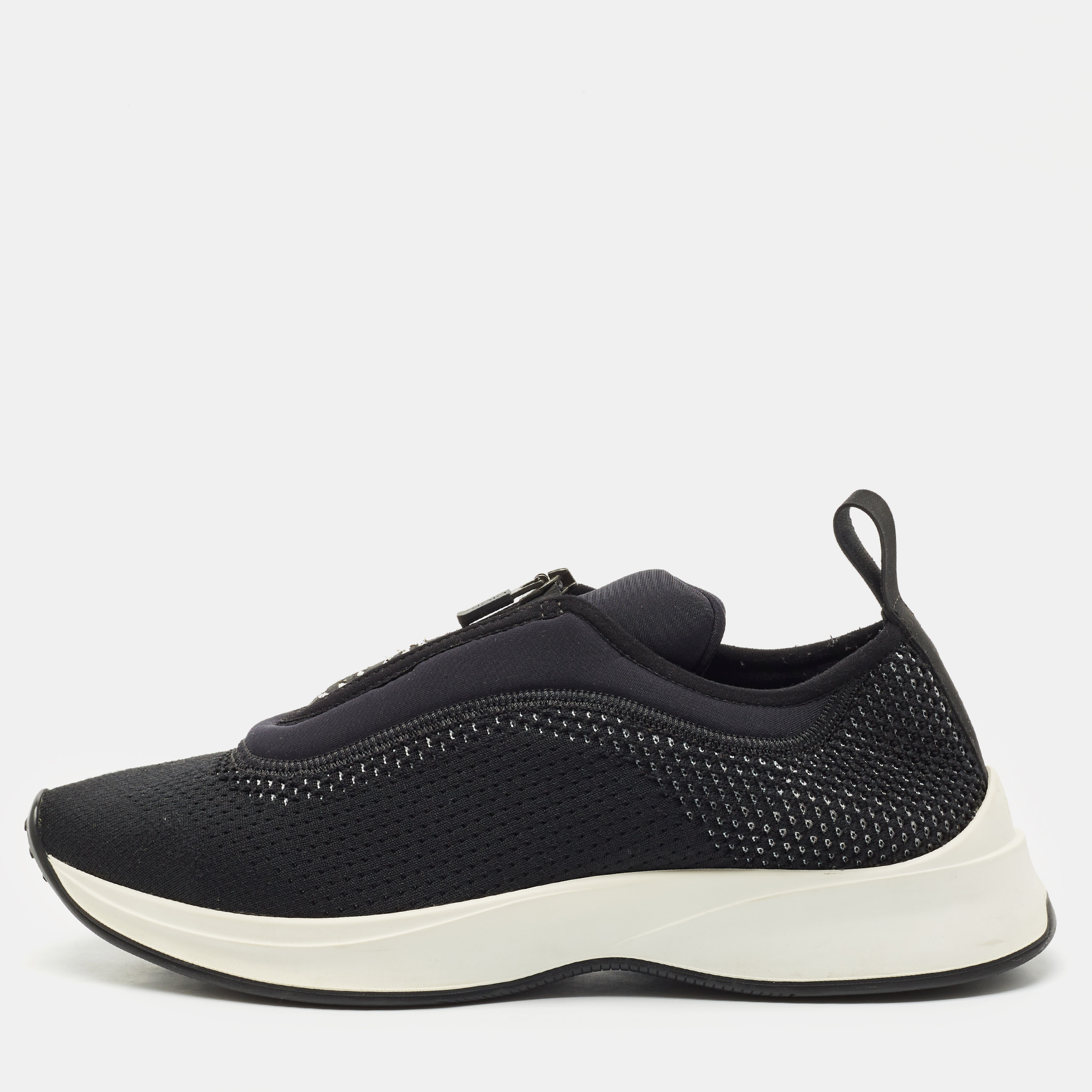 

Dior Black Knit Fabric and Neoprene B25 Slip On Sneakers Size
