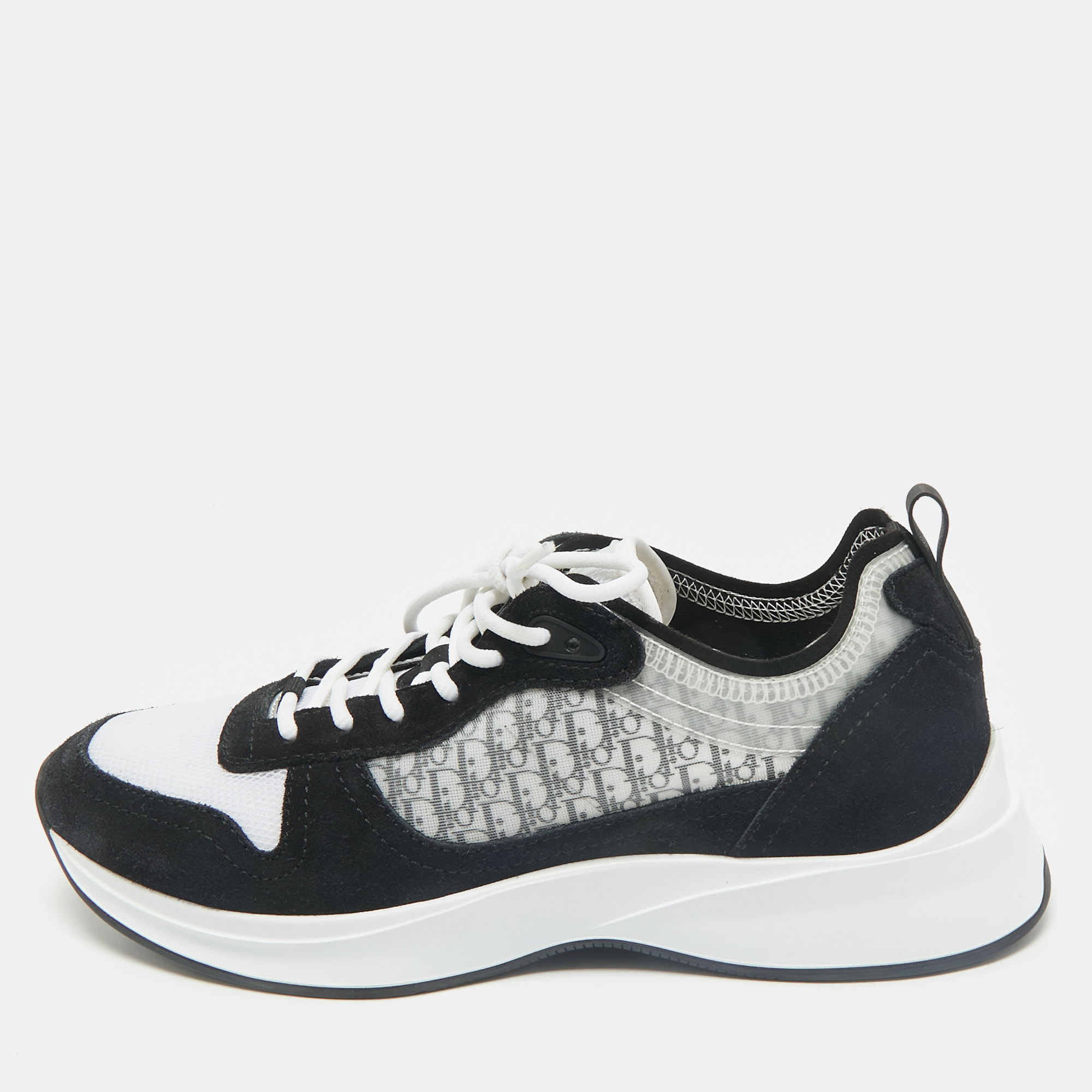 

Dior Black/White Suede and Oblique Mesh B25 Sneakers Size