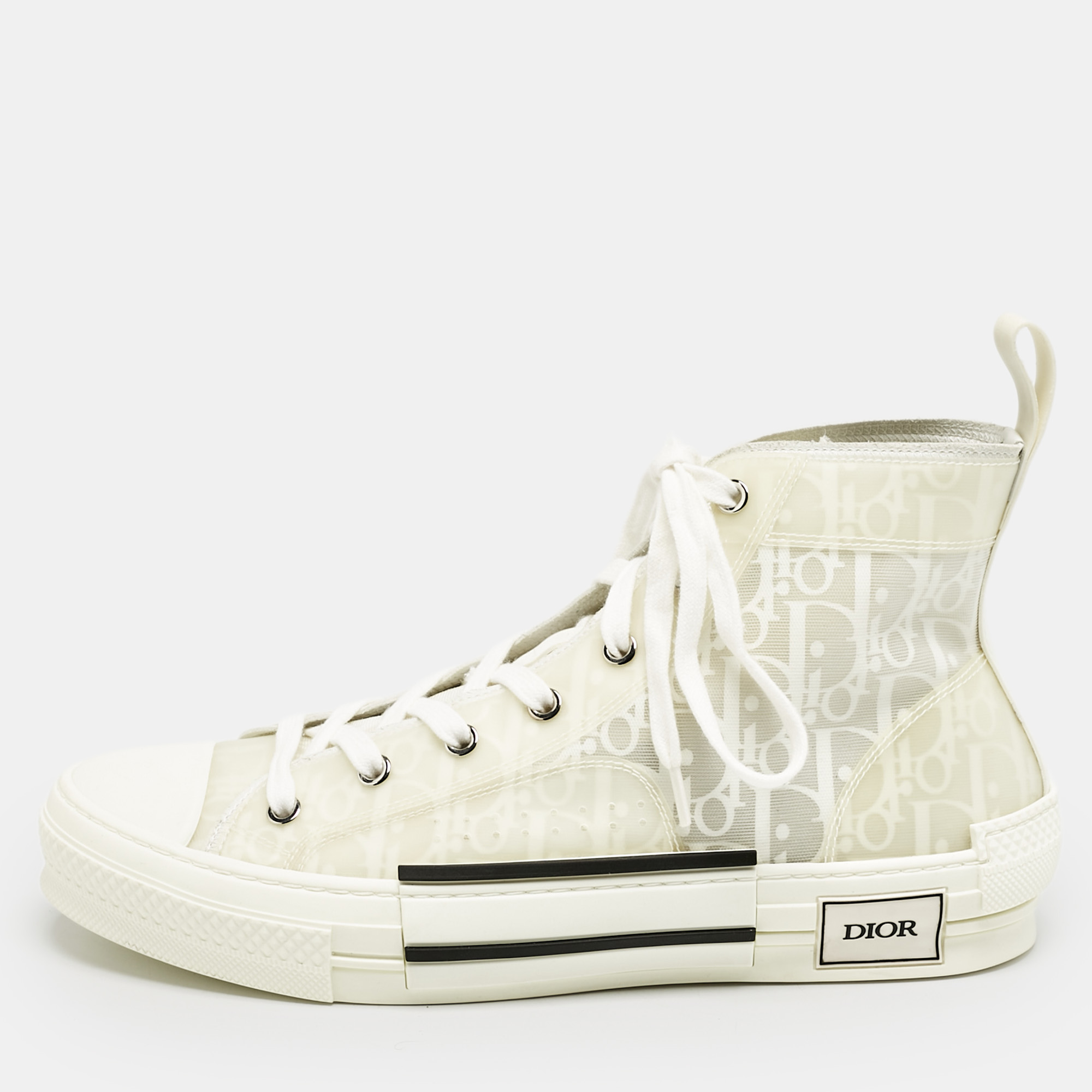 

Dior White Oblique Mesh and Rubber B23 Sneakers Size
