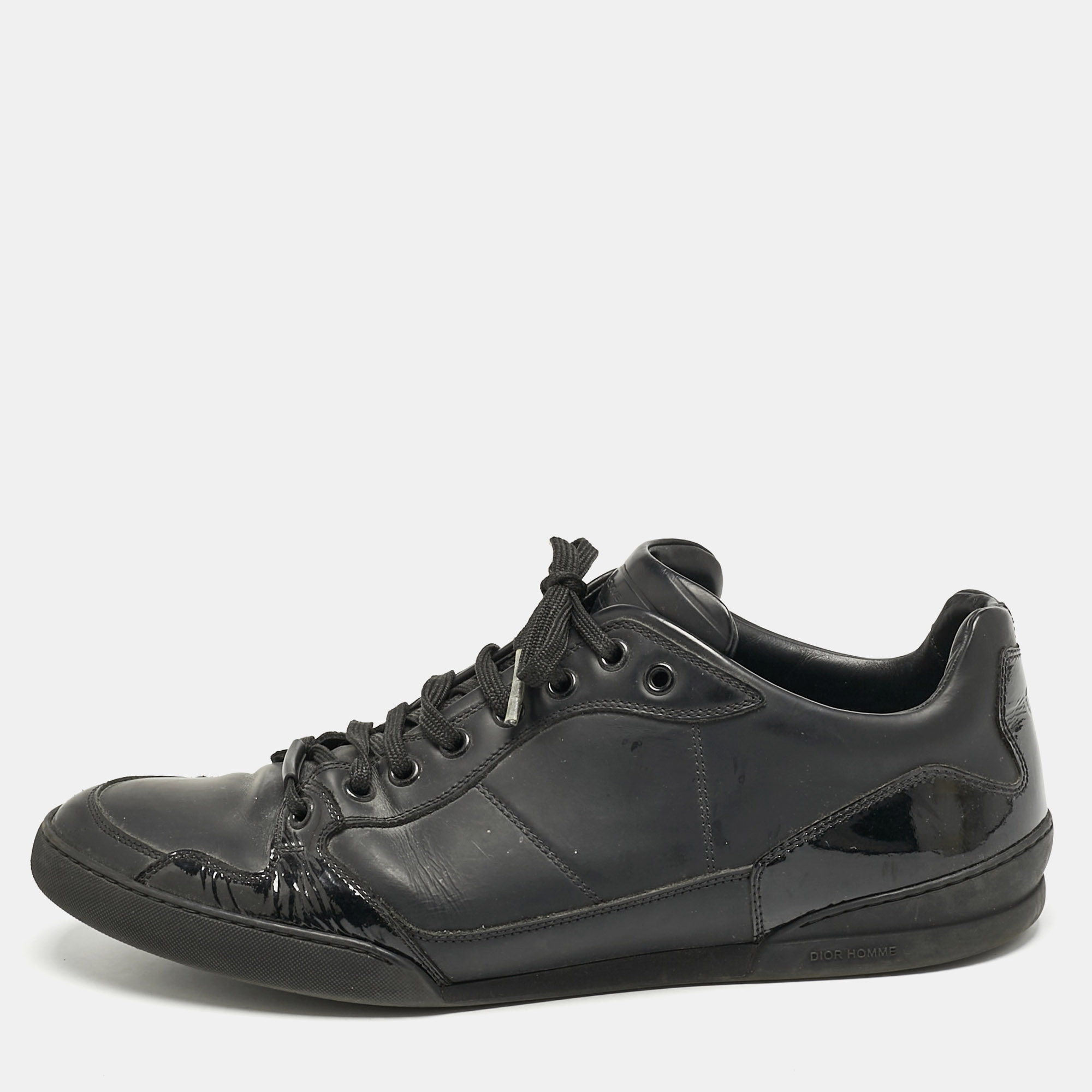 

Dior Homme Black Leather and Patent Lace Up Sneakers Size