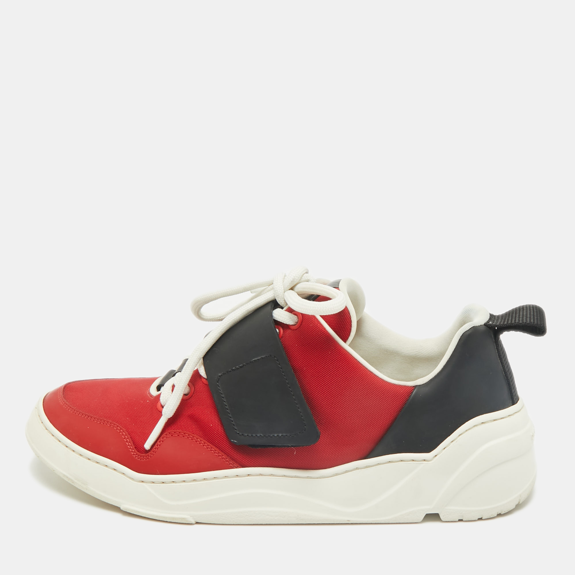 

Dior Red/Black Canvas and Leather Low Top Sneakers Size