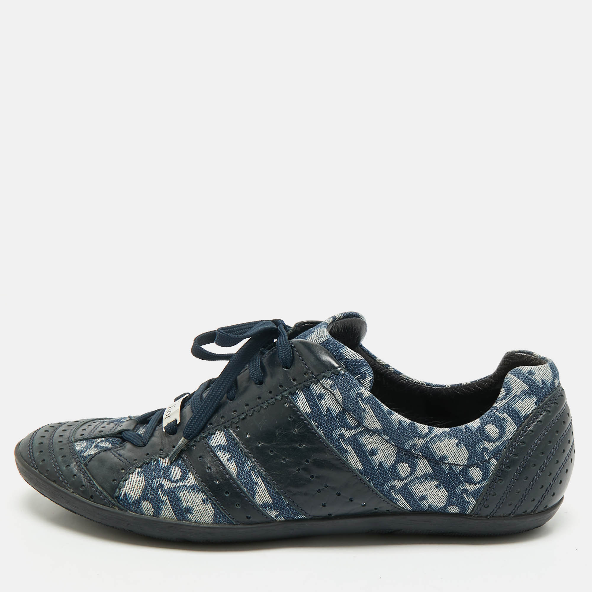 

Dior Blue Oblique Canvas and Leather Low Top Sneakers Size