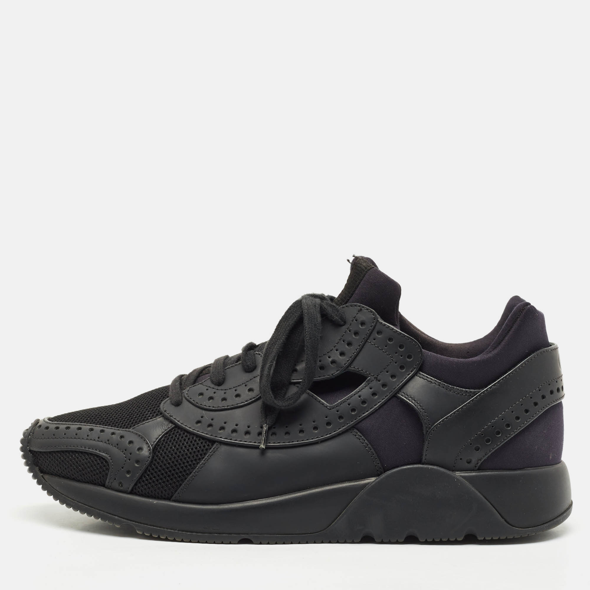 

Dior Black Brogue Leather and Mesh Low Top Sneakers Size