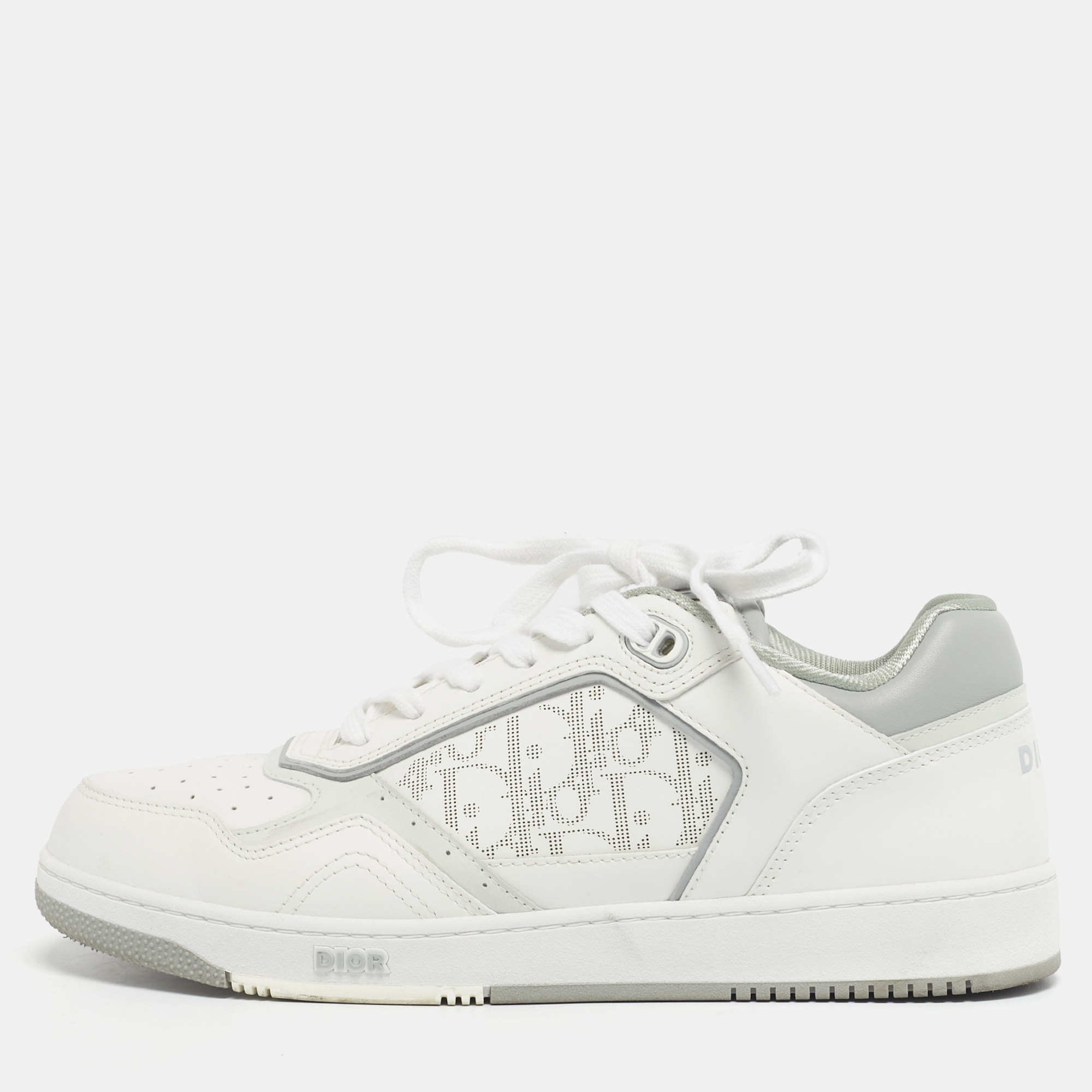 

Dior White/Grey Oblique Leather B27 Sneakers Size