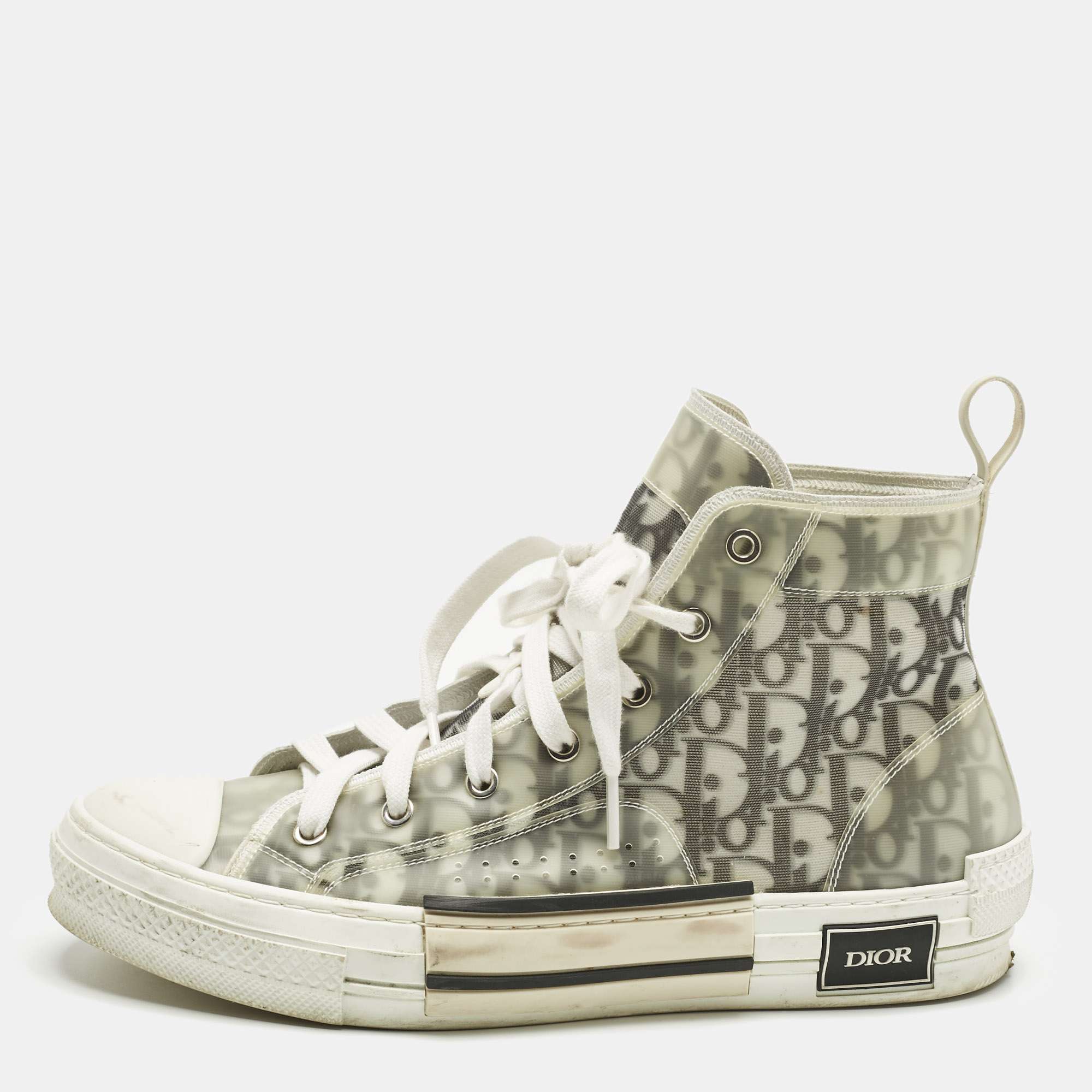 

Dior Transparent/Grey Mesh and PVC B23 High Top Sneakers Size