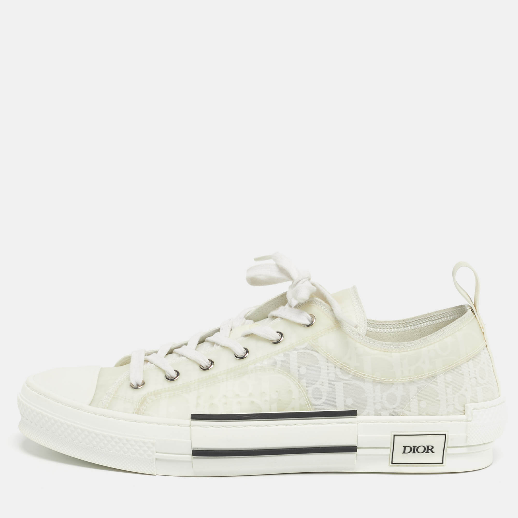 

Dior White Oblique Mesh and Rubber B23 Sneakers Size