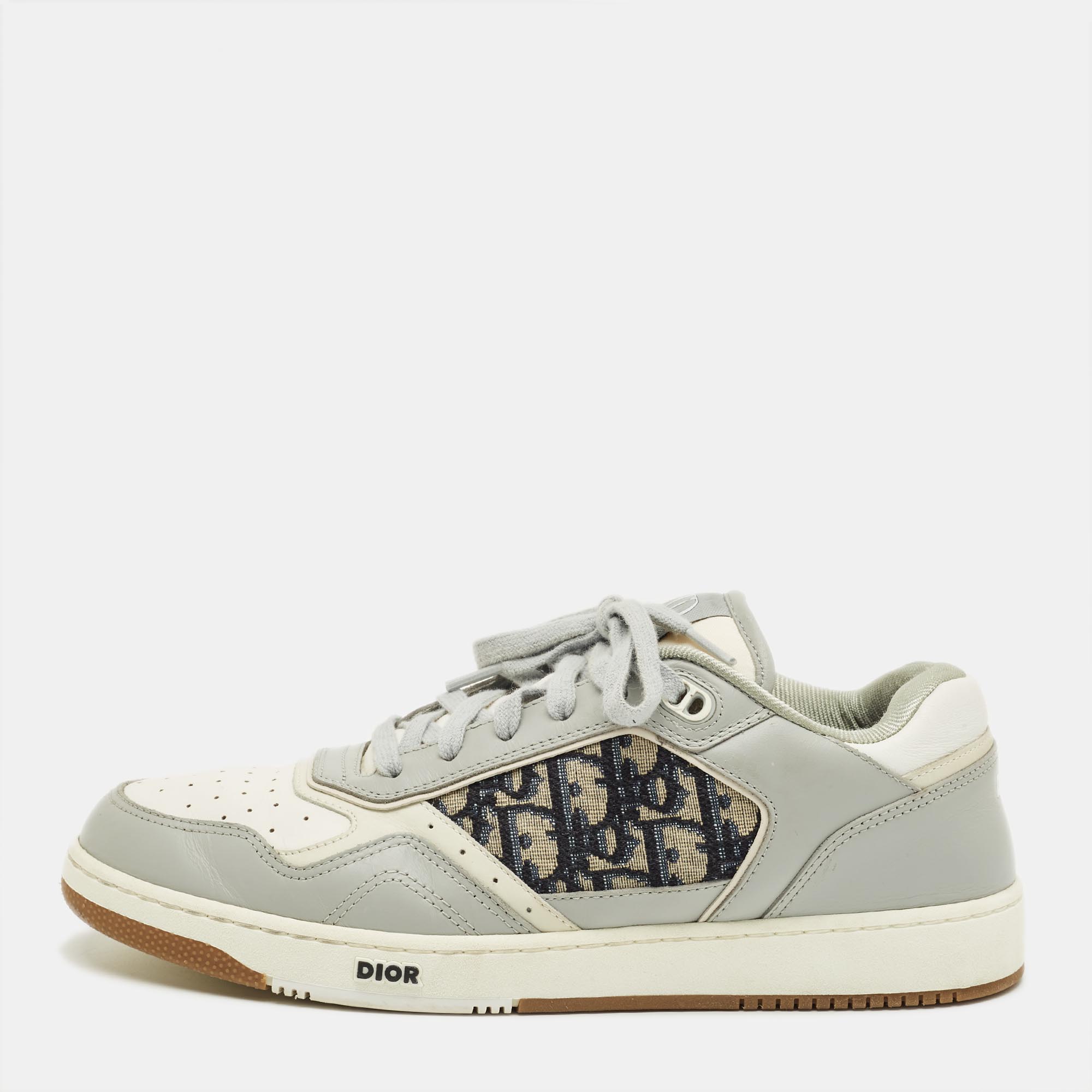 

Dior B27 Size  Grey/White Leather and Oblique Fabric B27 Low Top Sneakers