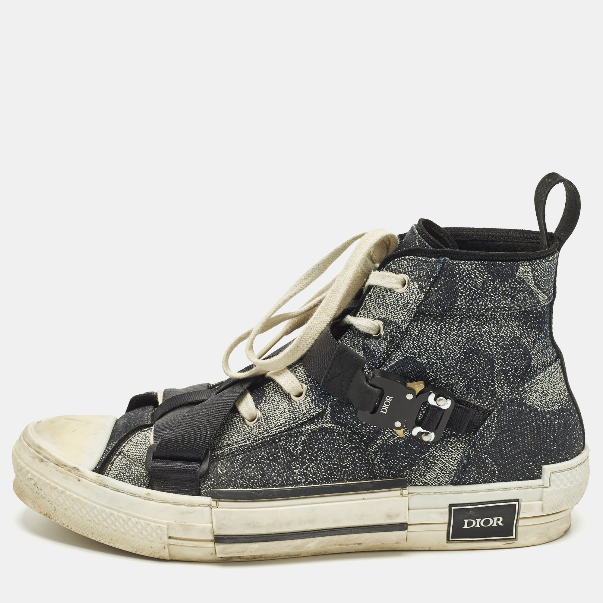 

Dior x Peter Doig B23 'Buckle' Sneakers Size  Two Tone Coated Canvas High Top Sneakers, Black