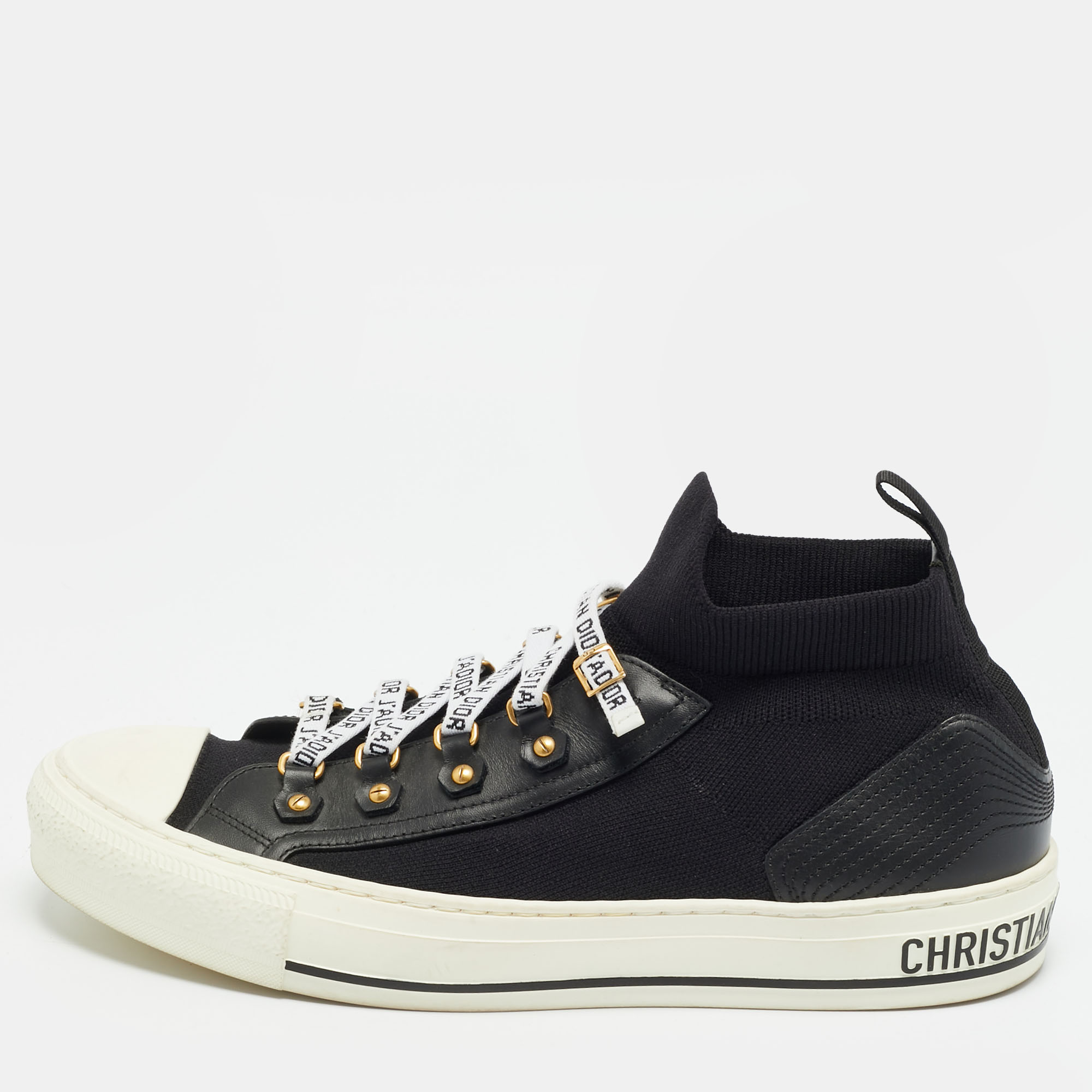 

Dior Walk'n'Dior Size  Black Canvas and Leather Lace Up Sneakers