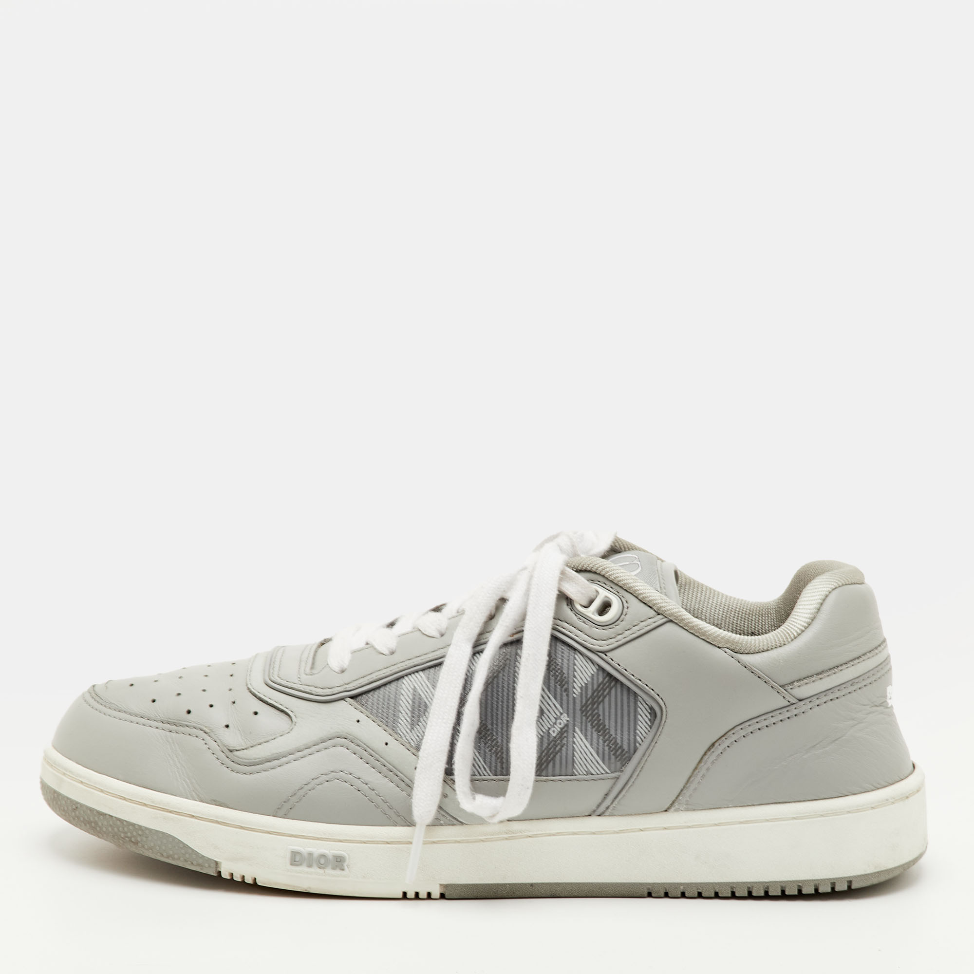 

Dior B27 Size  Grey Leather CD Diamond Print Low Top Sneakers