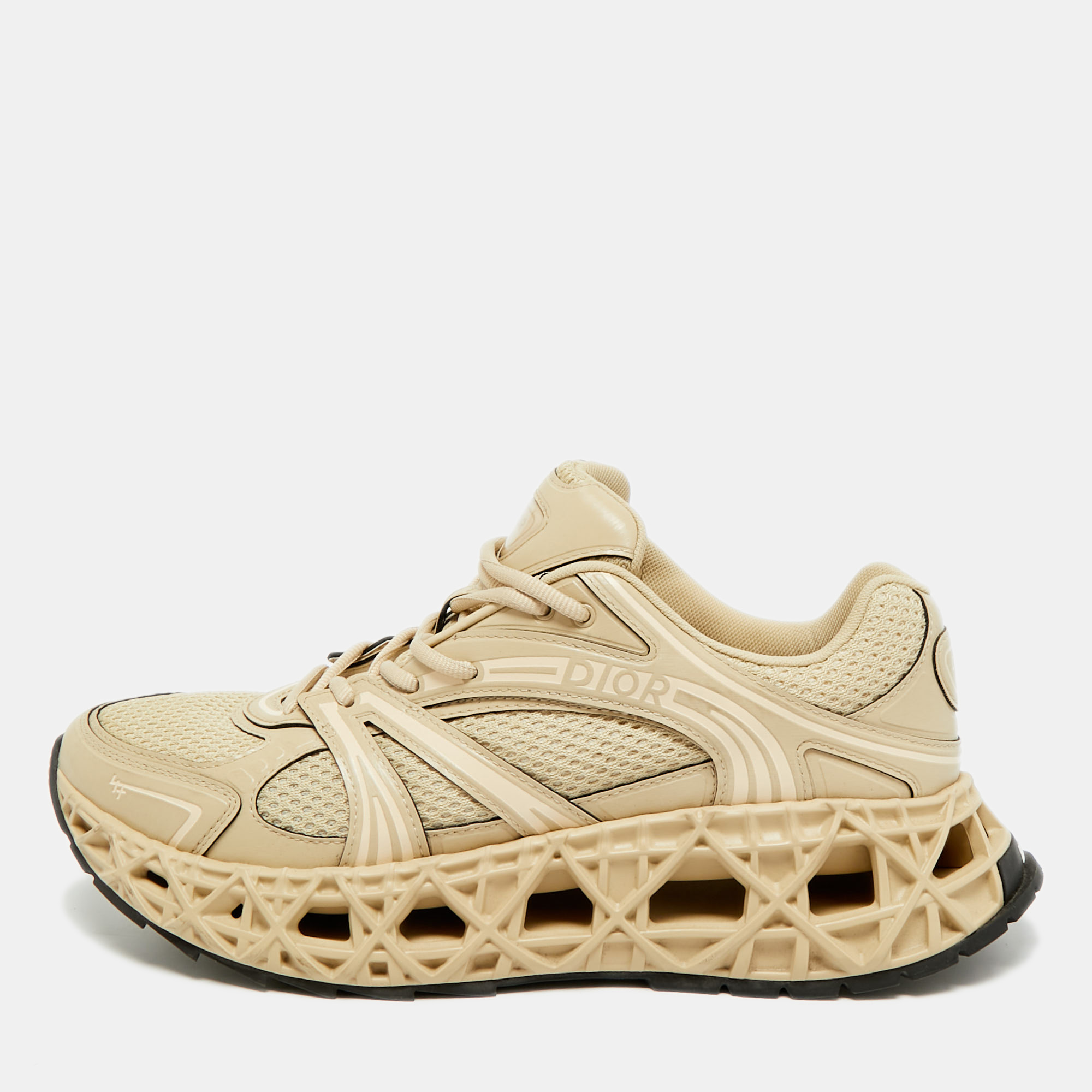 

Dior B35 NXXT Size  Beige Leather and Mesh Lace Up Sneakers