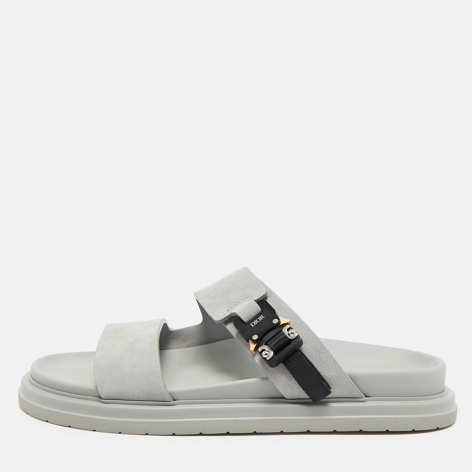 

Dior Aqua Size  Grey Suede Slide Sandals